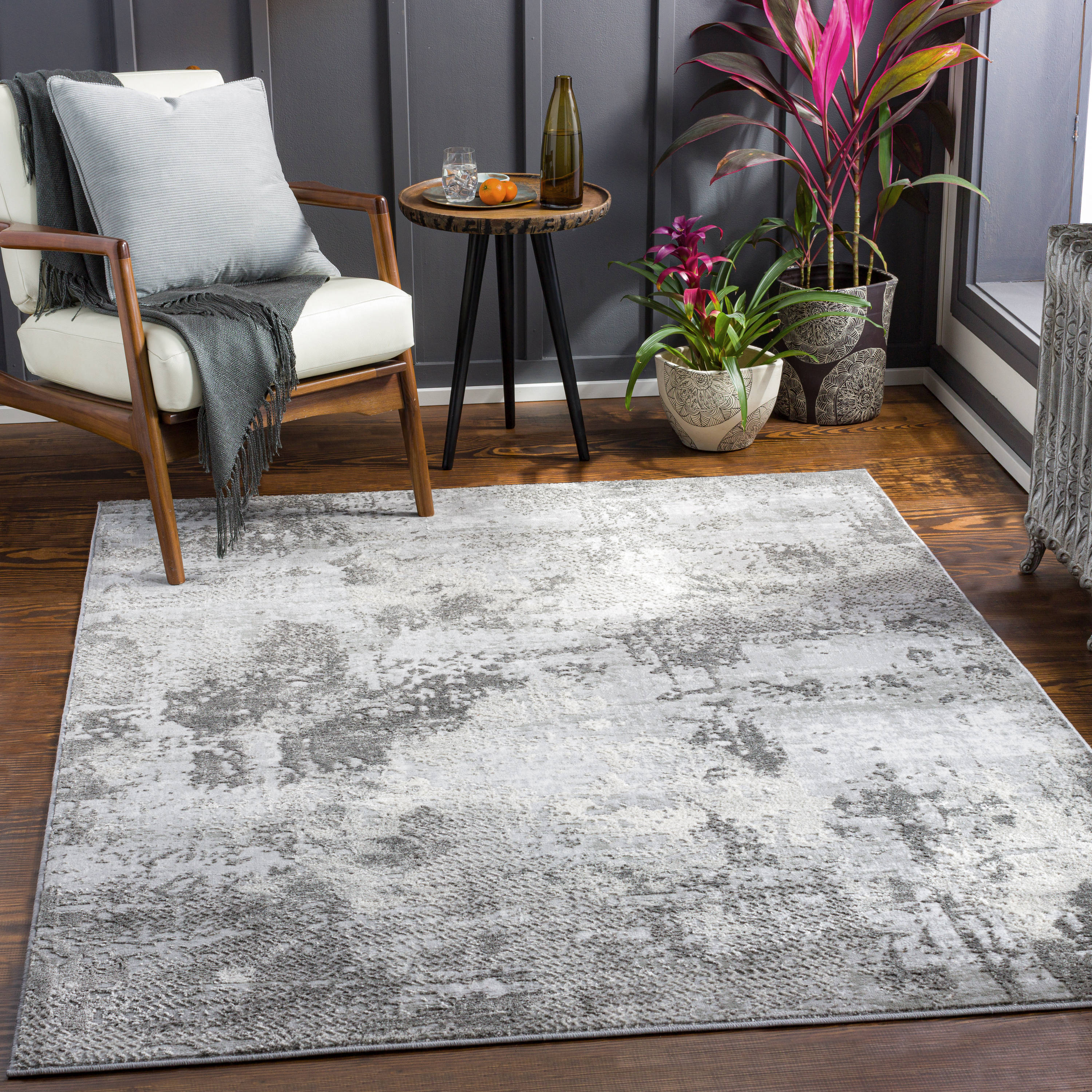 Surya Enfield 8 x 10 Charcoal Indoor Abstract Area Rug in the Rugs ...