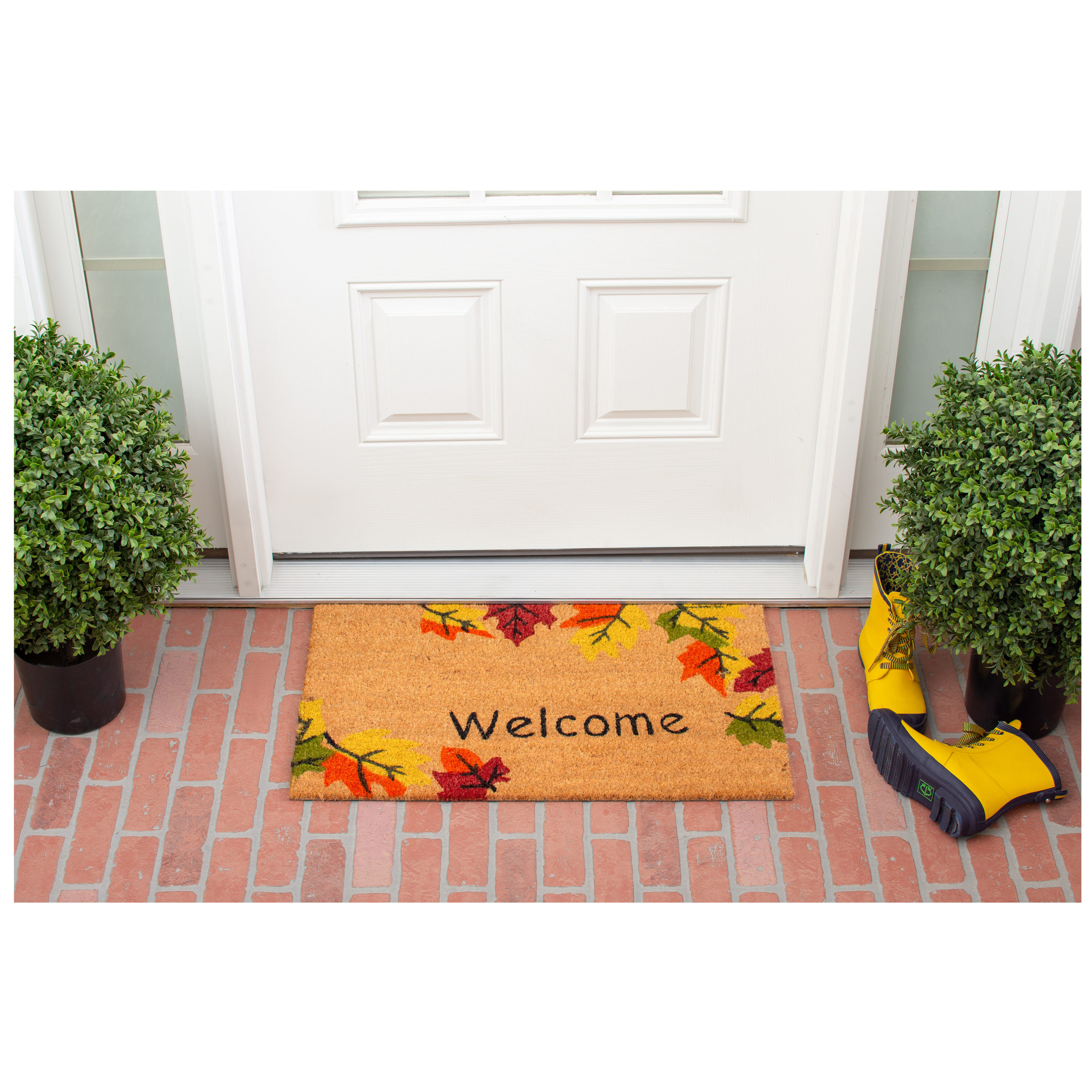 Autumn Breeze Coir Outdoor Fall Doormat with Vinyl Backing