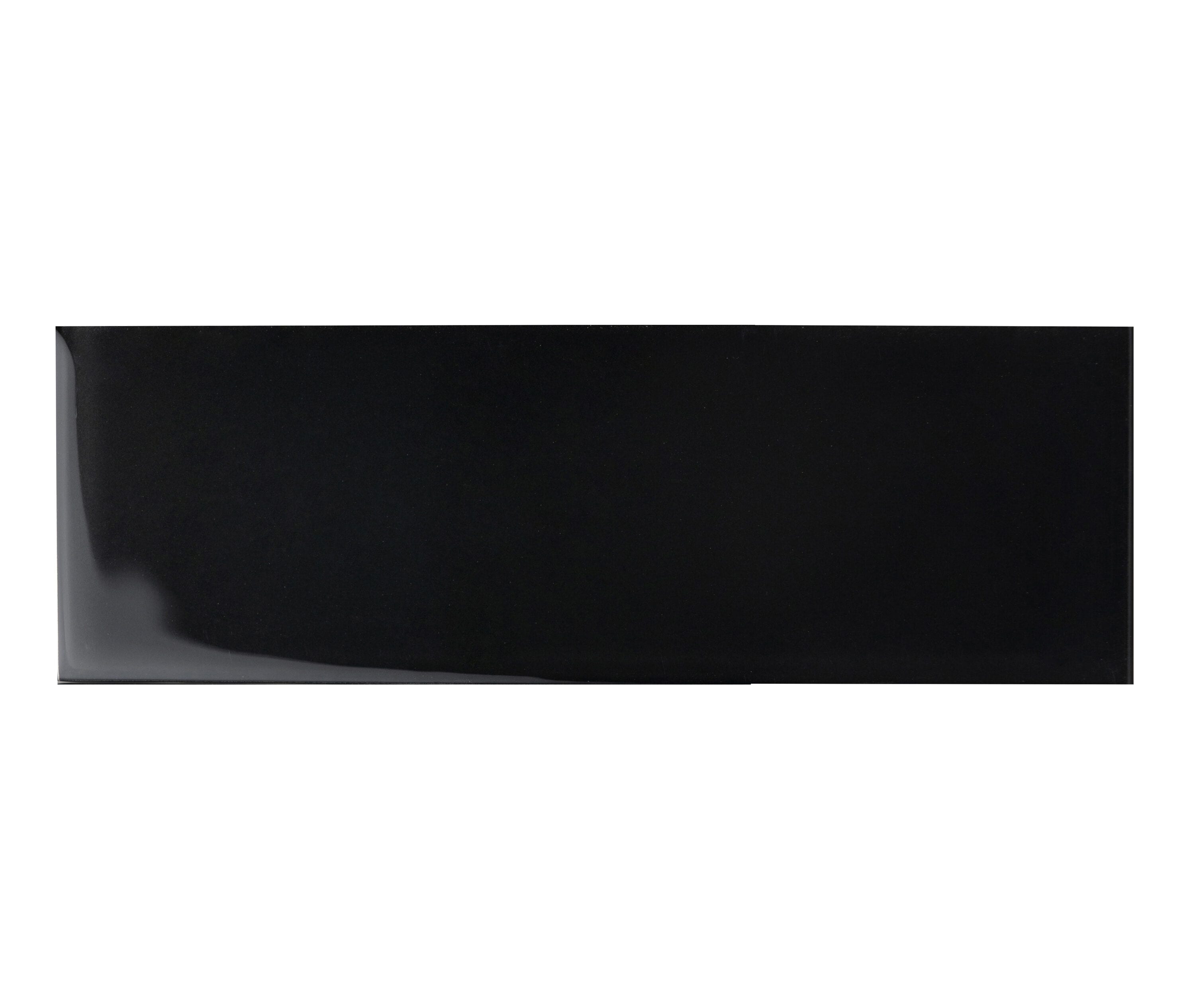Giorbello G3913-SMPL Sample- Glass Subway Black 3-in x 9-in Glossy Glass Subway Wall Tile