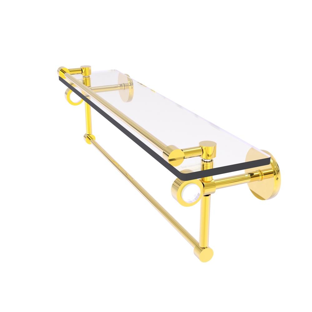 Allied Brass CV-1TB-22-GAL-PB Clearview Polished Brass Wall mount Bathroom Shelf ( 22-in x 6.7-in x 5-in )