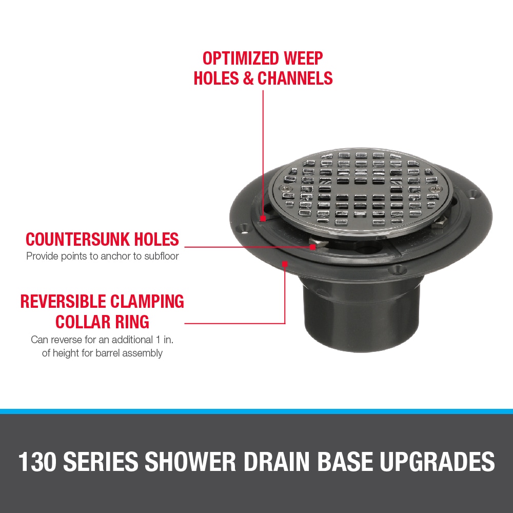 Oatey 2-in or 3-in PVC General-purpose Drain with Round Stainless Steel  Strainer in the Shower Drains department at