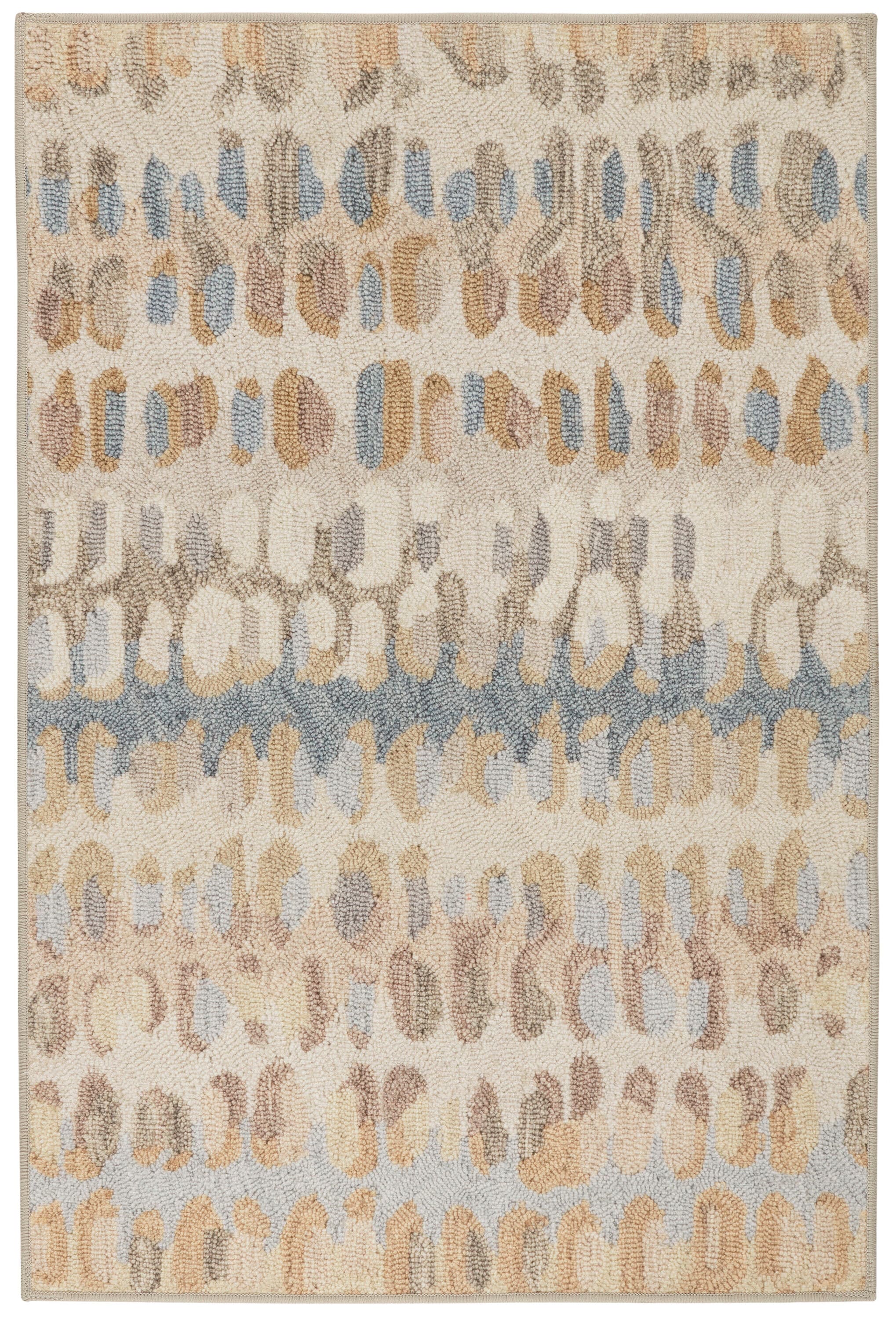 DASH & ALBERT DA2049-23 2 x 3 (ft) Polyester Natural Rectangular Indoor Abstract Rustic Machine washable Area rug