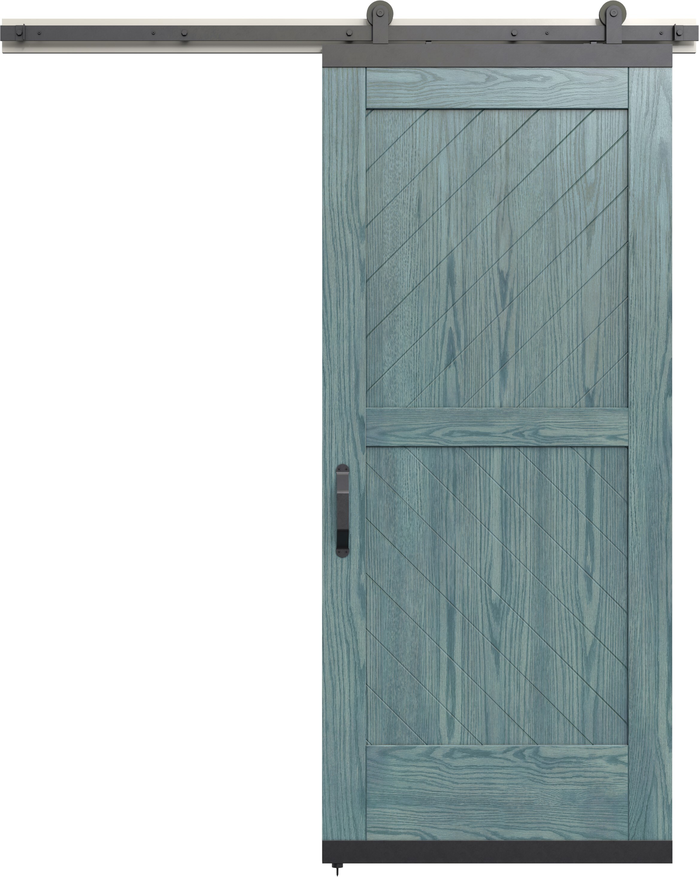 JELD-WEN LOWOLJW248200027 36-in x 96-in Coastal Cool K-frame White oak Wood Solid core Single Barn Door (Hardware Included)