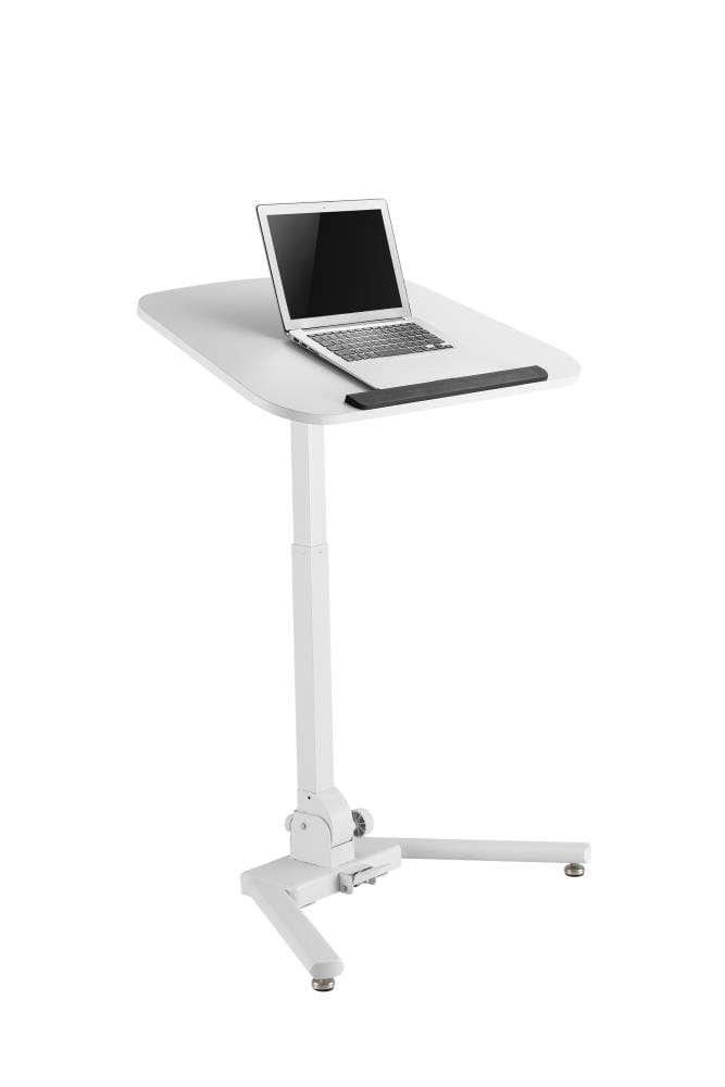 TechOrbits Mobile Standing Desk Computer Cart Laptop Trolley Stand Media Podium and Presentation cart Height Adjustable for Sitting or Standing 