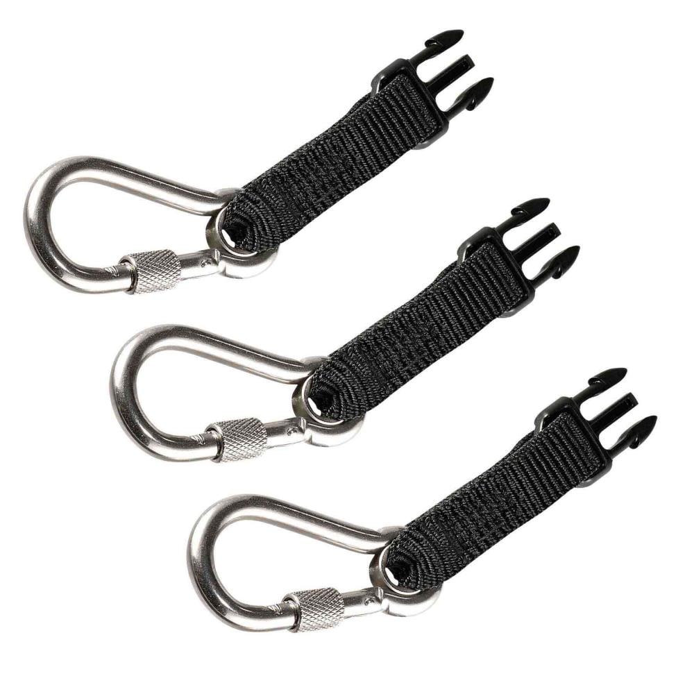 Ergodyne 3166 Coil Tool Lanyard with Dual Carabiners- 2lbs, Black