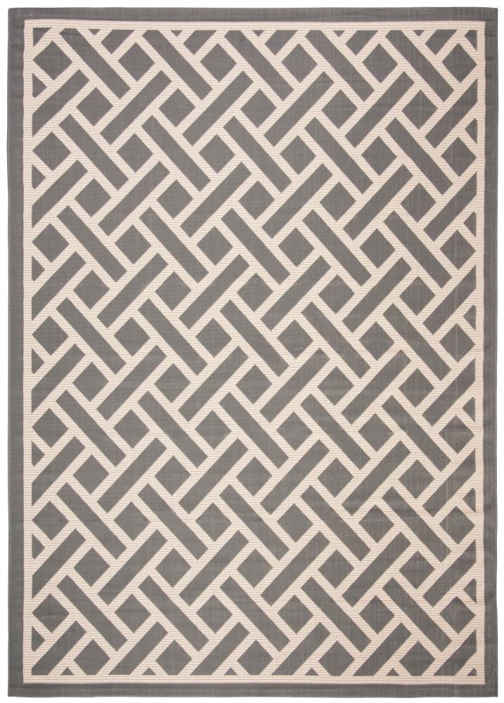 Safavieh CY6306-236-6 Courtyard Abaka 7 x 10 (ft) Loomed Polypropylene Anthracite/Light Beige Rectangular Indoor/Outdoor Abstract Coastal Area rug