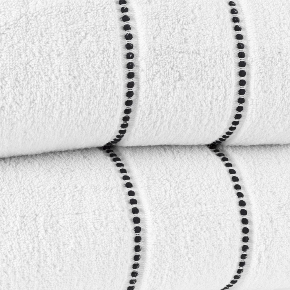 Mainstays 2 Piece Cotton Bath and Hand Towel Set, Buffalo Plaid, White,  Black