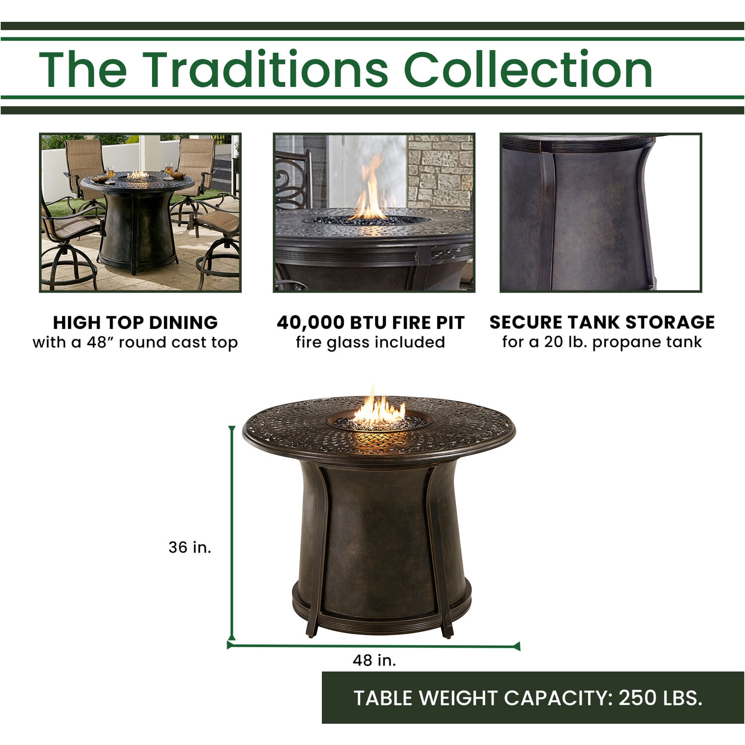 Hanover TRAD5PCPFPDRD-BR-R Patio-Dining-Sets - View #4