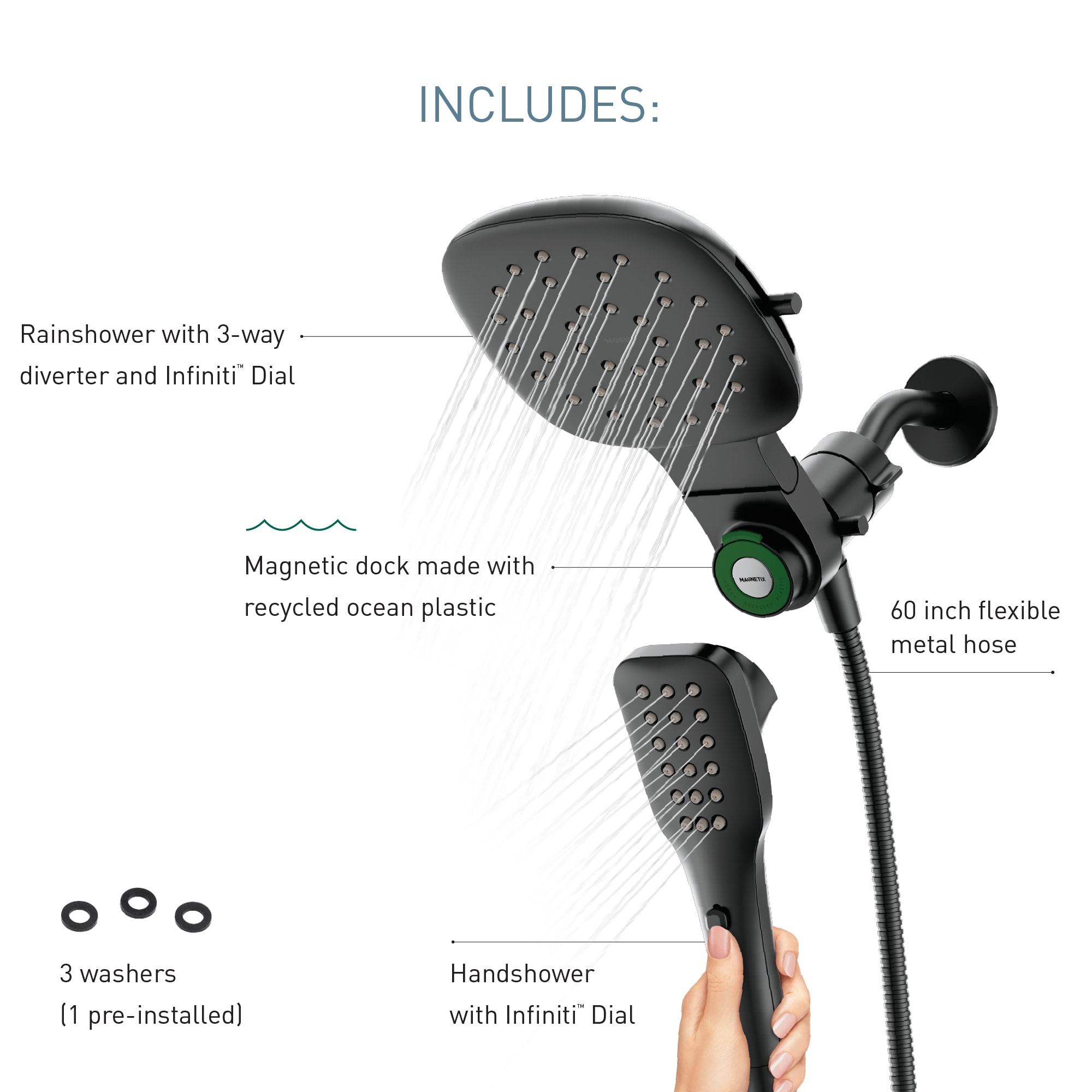 Moen 220C4EPBL Fixed-Showerhead - View #5