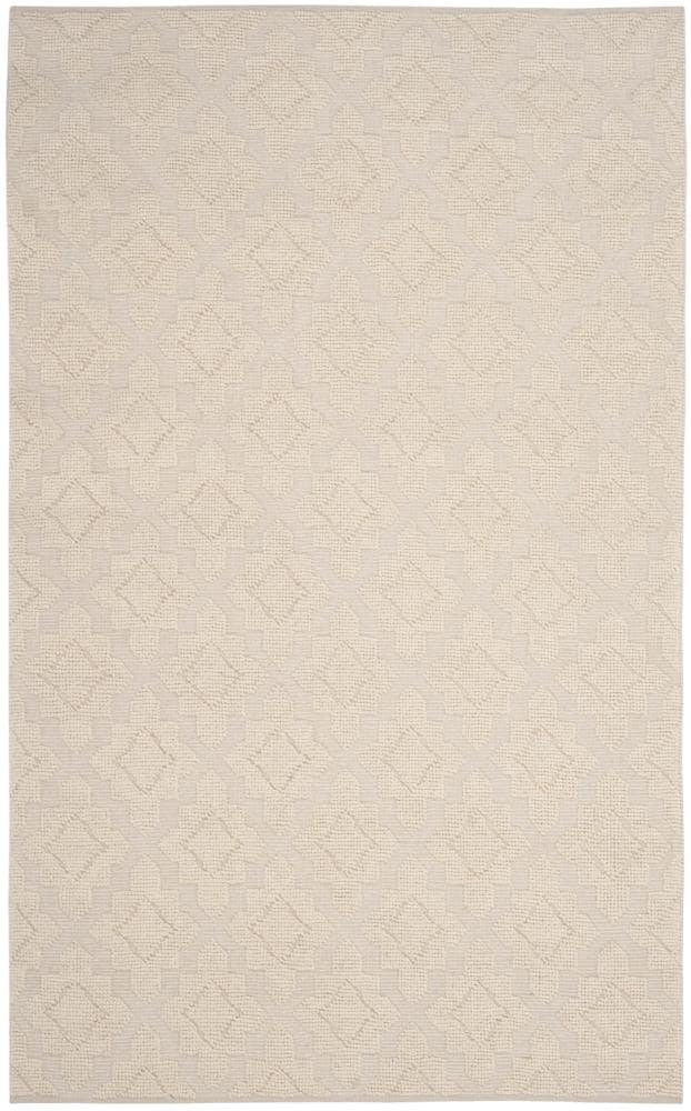 Ivory Handwoven Wool and Synthetic 6' x 9' Area Rug