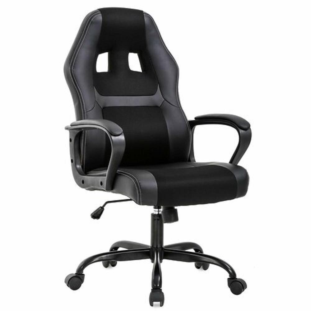 CASAINC LC-SV61 Office chair Black Contemporary Ergonomic Adjustable Height Swivel Upholstered Gaming Chair