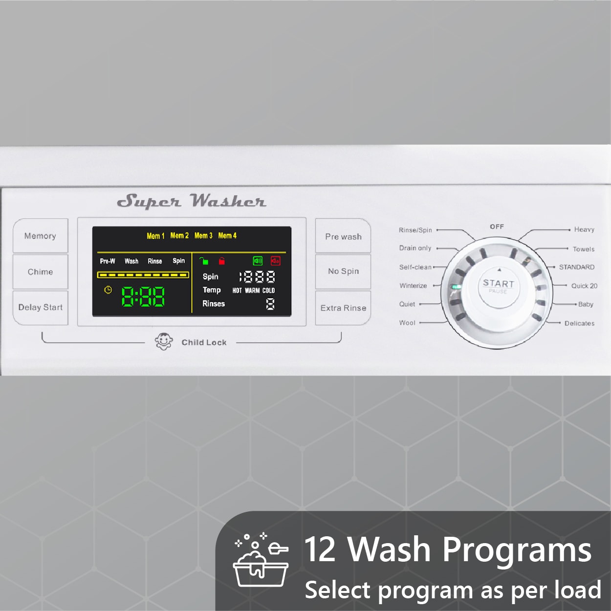 Equator Pro2 Compact 110V Set Washer 13lbs+Digital Vented Sensor Dryer 3.5 CF - White