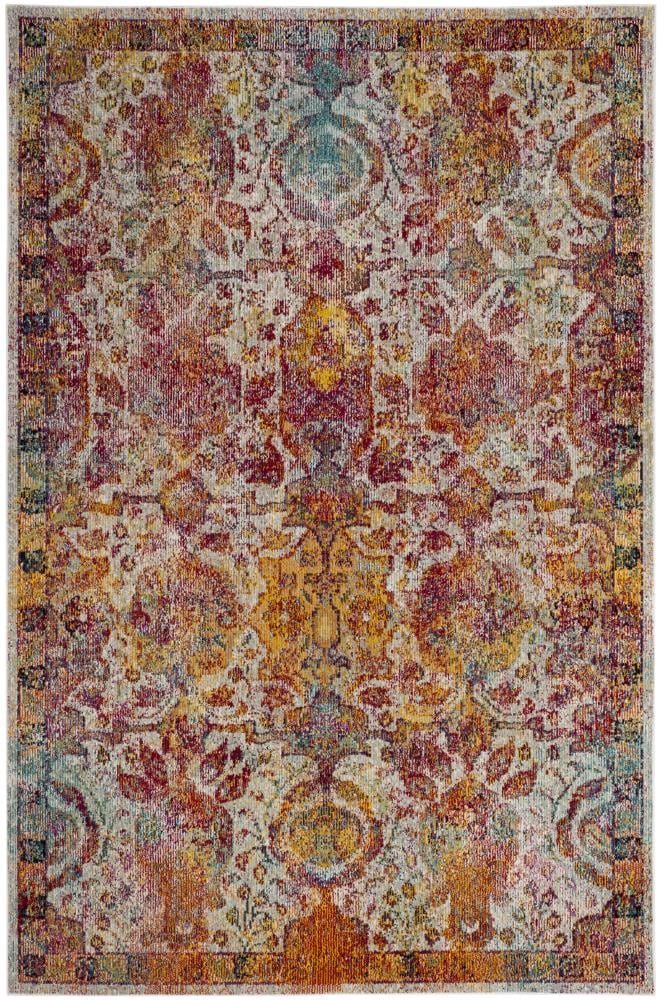 Safavieh CRS505A-6 Crystal Petra 7 x 9 (ft) Loomed Polypropylene Light Blue/Orange Rectangular Indoor Distressed/Overdyed Vintage Area rug