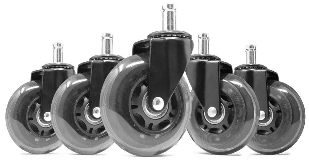 Office Chair Wheels 3 Inch Office Chair Casters Set of 5 Computer Chair Wheels Replacement Wheels for Office Chair Silent Office Chair Wheels for Carpet Wood Floors Universal Fit Smooth 