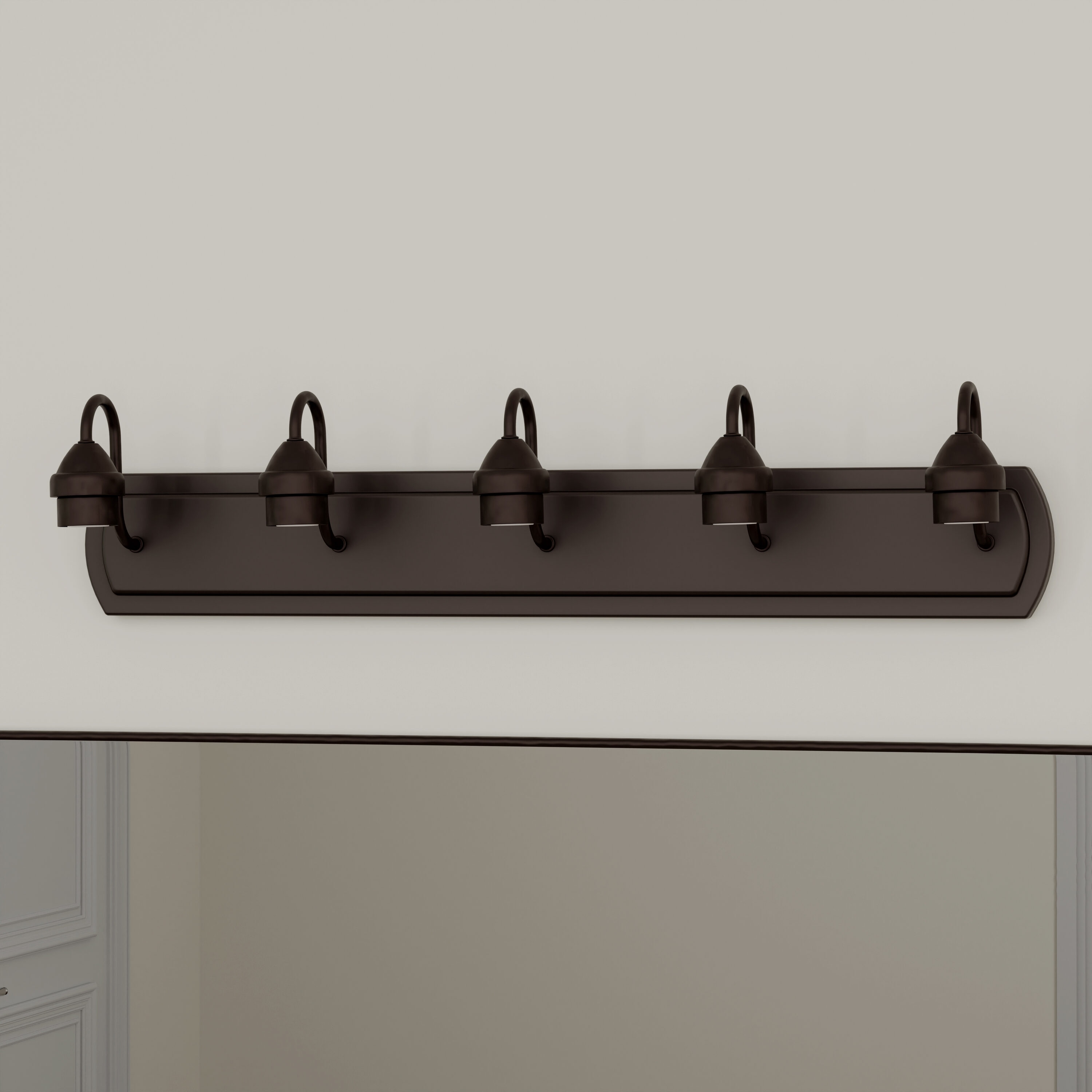 Style Selections VBK256-5OSB 32-in 5 -Light Bronze Transitional Vanity light