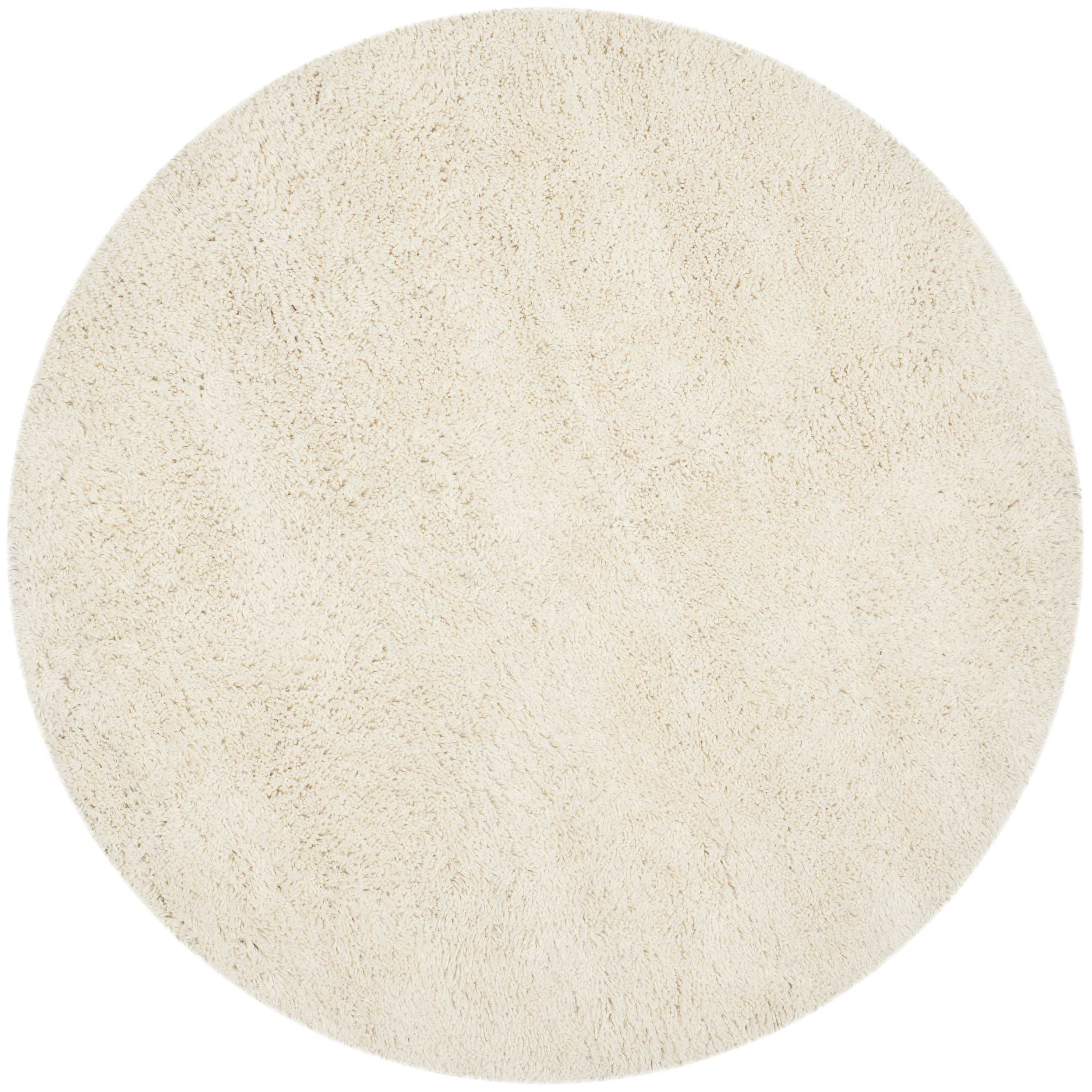 Safavieh Classic Shag 8 x 8 Off-white Round Indoor Solid Area Rug in ...