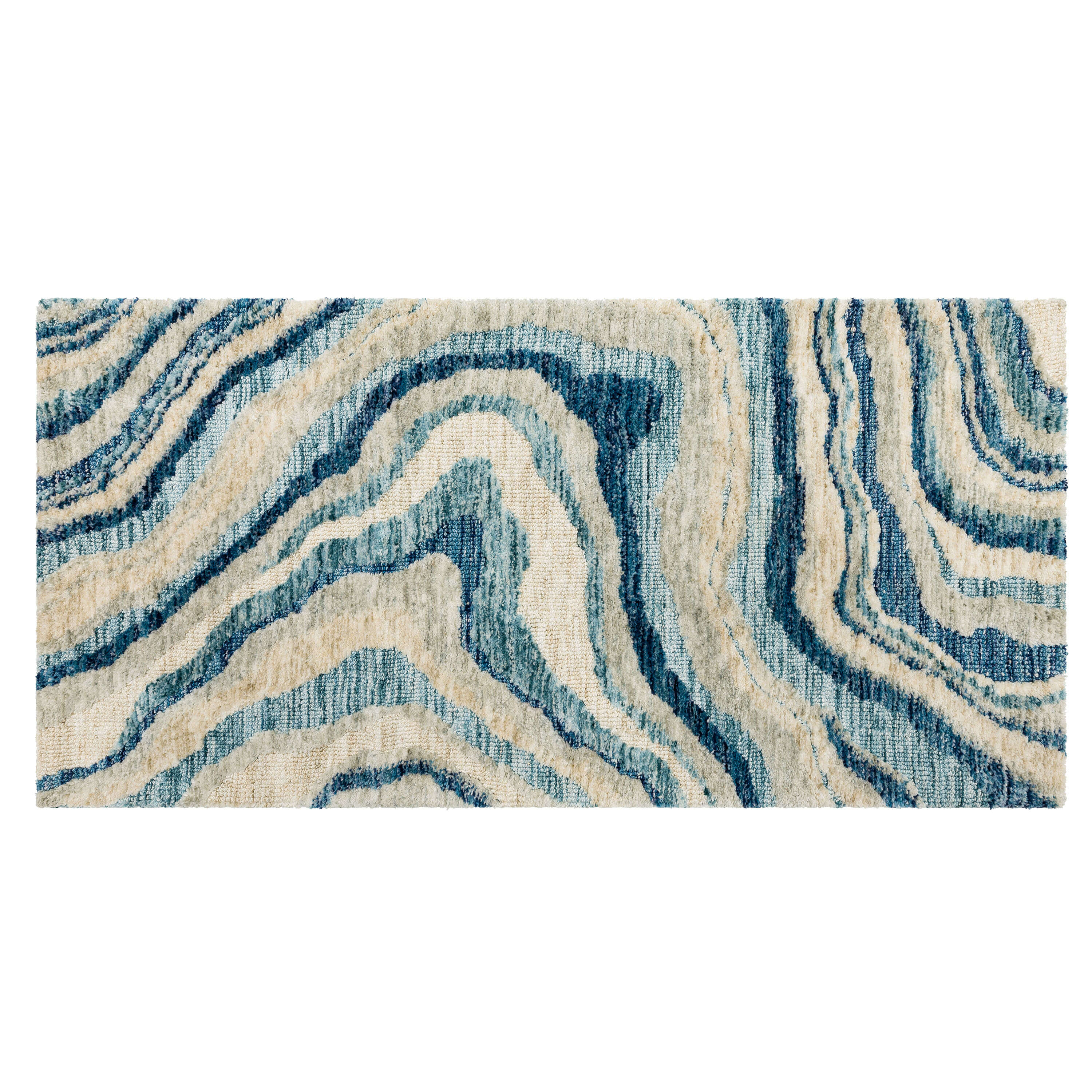 allen + roth Anchor Stripes 8 X 10 (ft) Cream-blue Indoor Stripe Coastal  Area Rug in the Rugs department at