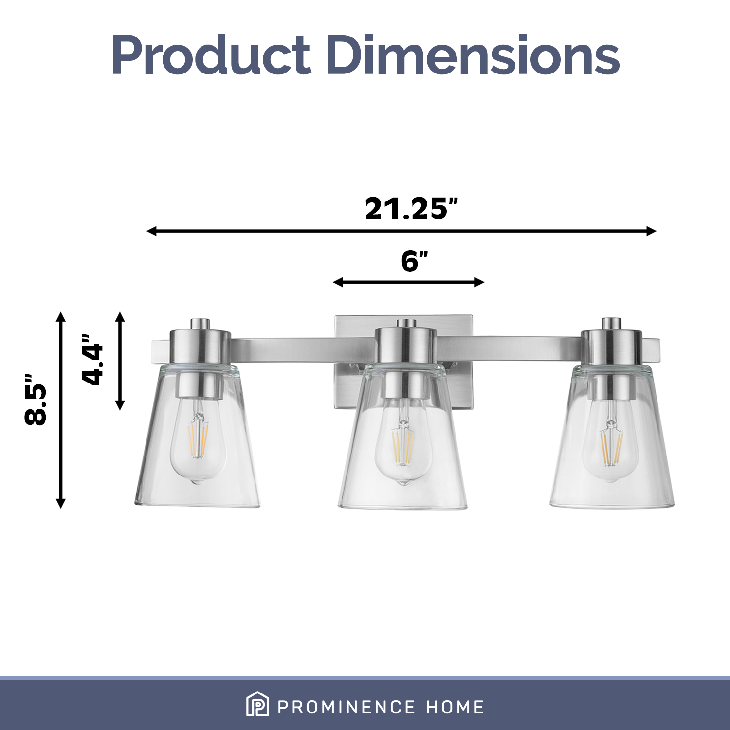 Prominence Home Fairendale 3-Light Brushed Nickel LED Modern ...