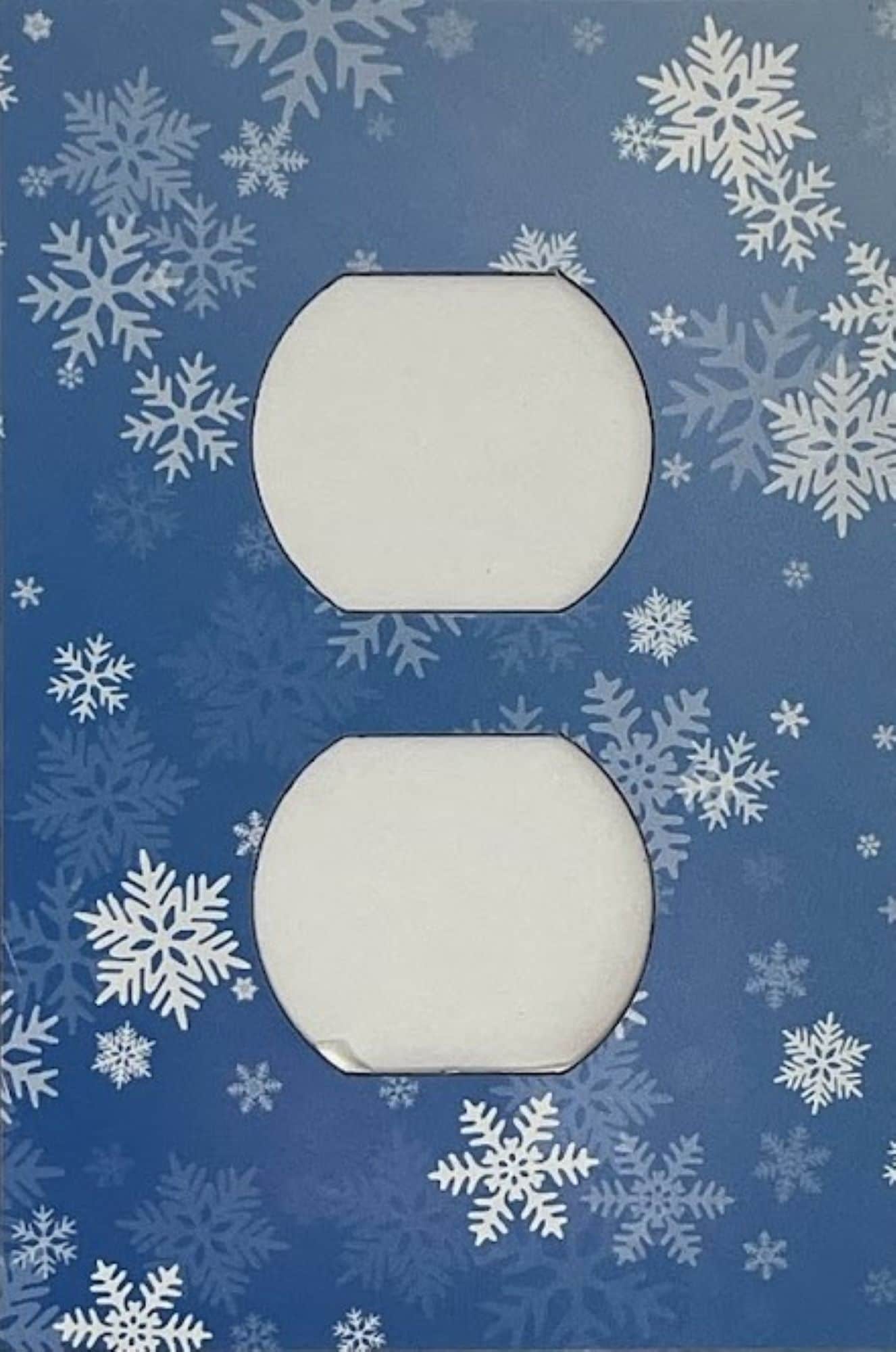 Switch Ups 423508 Insert 1 -Gang Jumbo Size Magnetic Snow Flakes Polyresin Indoor Duplex Wall Plate
