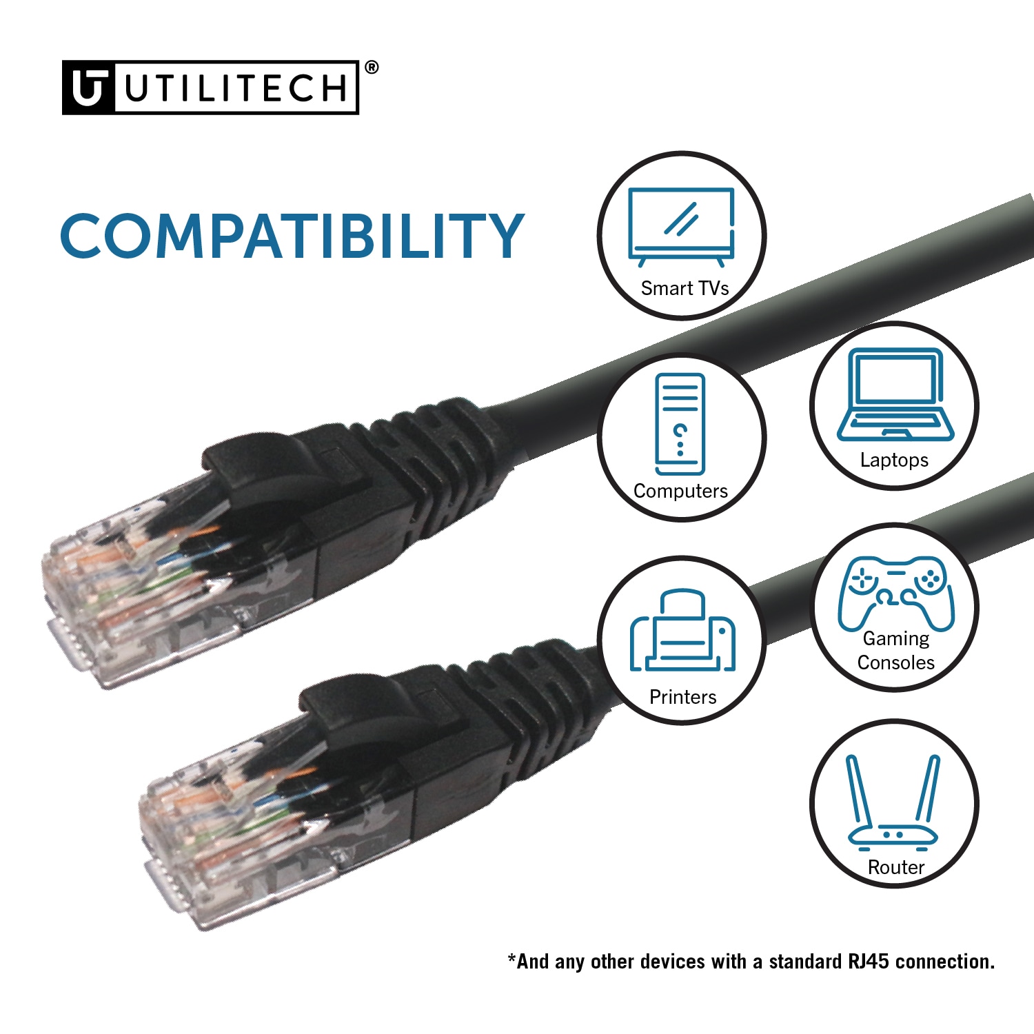 Utilitech RJ456EC7FT-BLK Ethernet-Cables - View #5