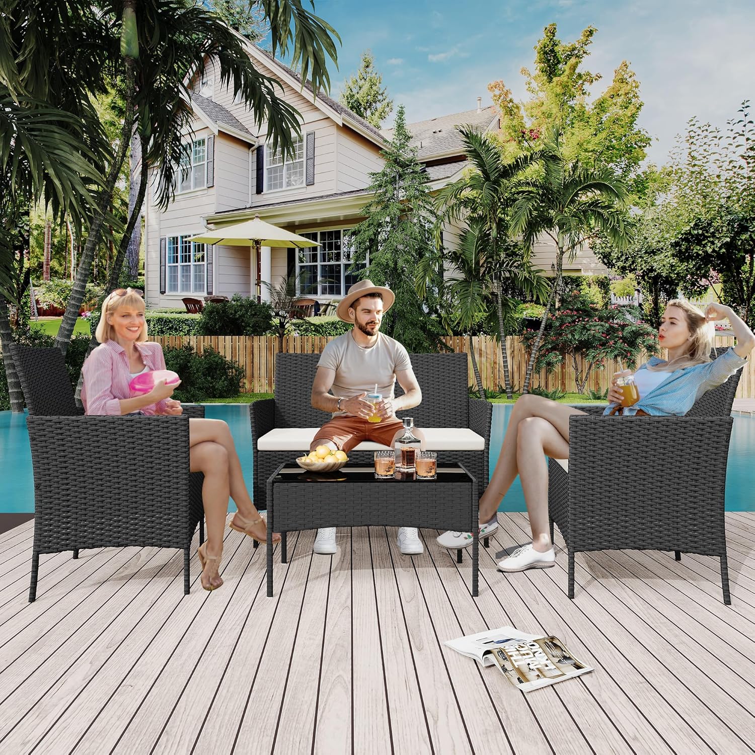 Garvee LS-PATIOSET34UMBLACK Patio-Conversation-Sets - View #7