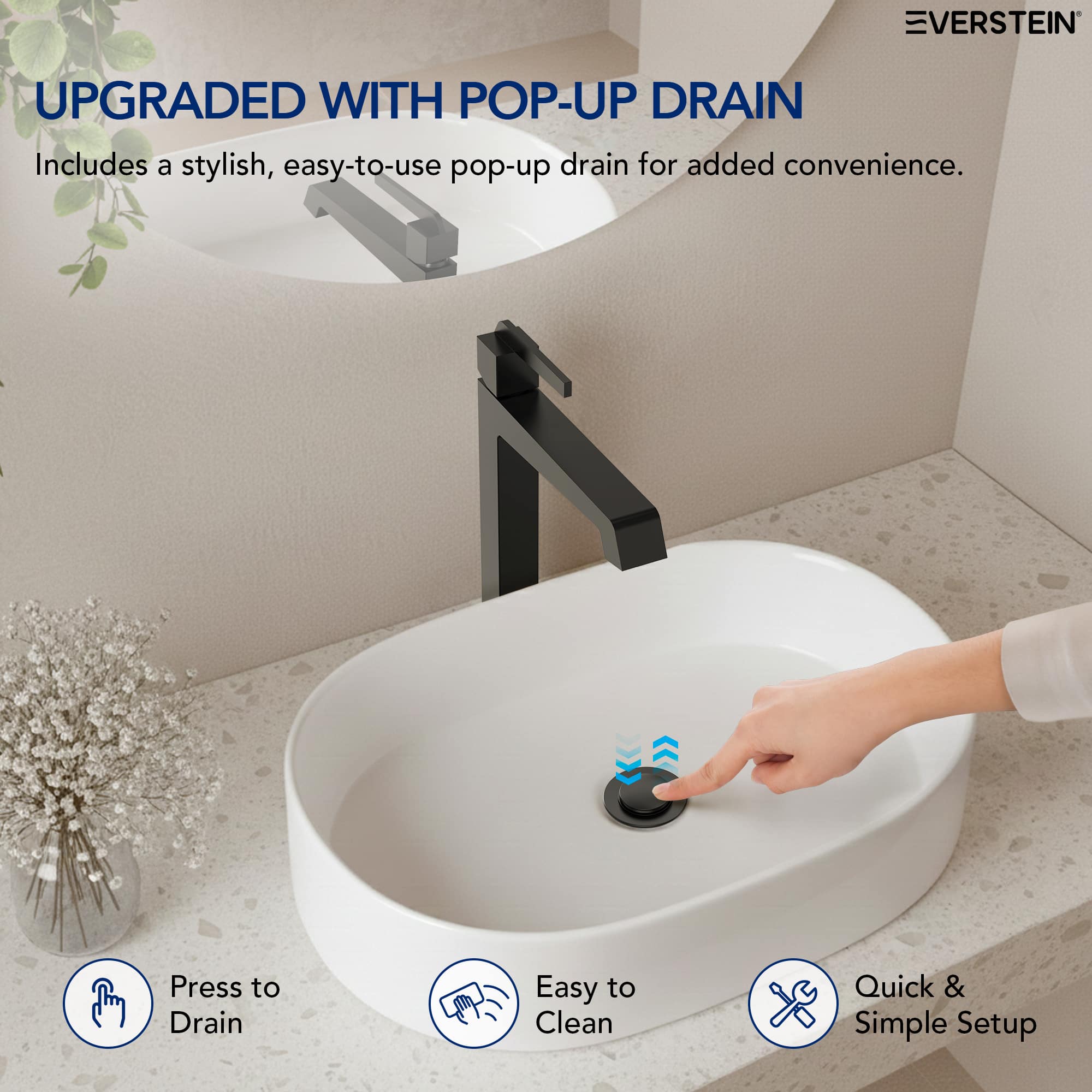 EVERSTEIN SFS-1312B-BK Lavatory-Faucets - View #7