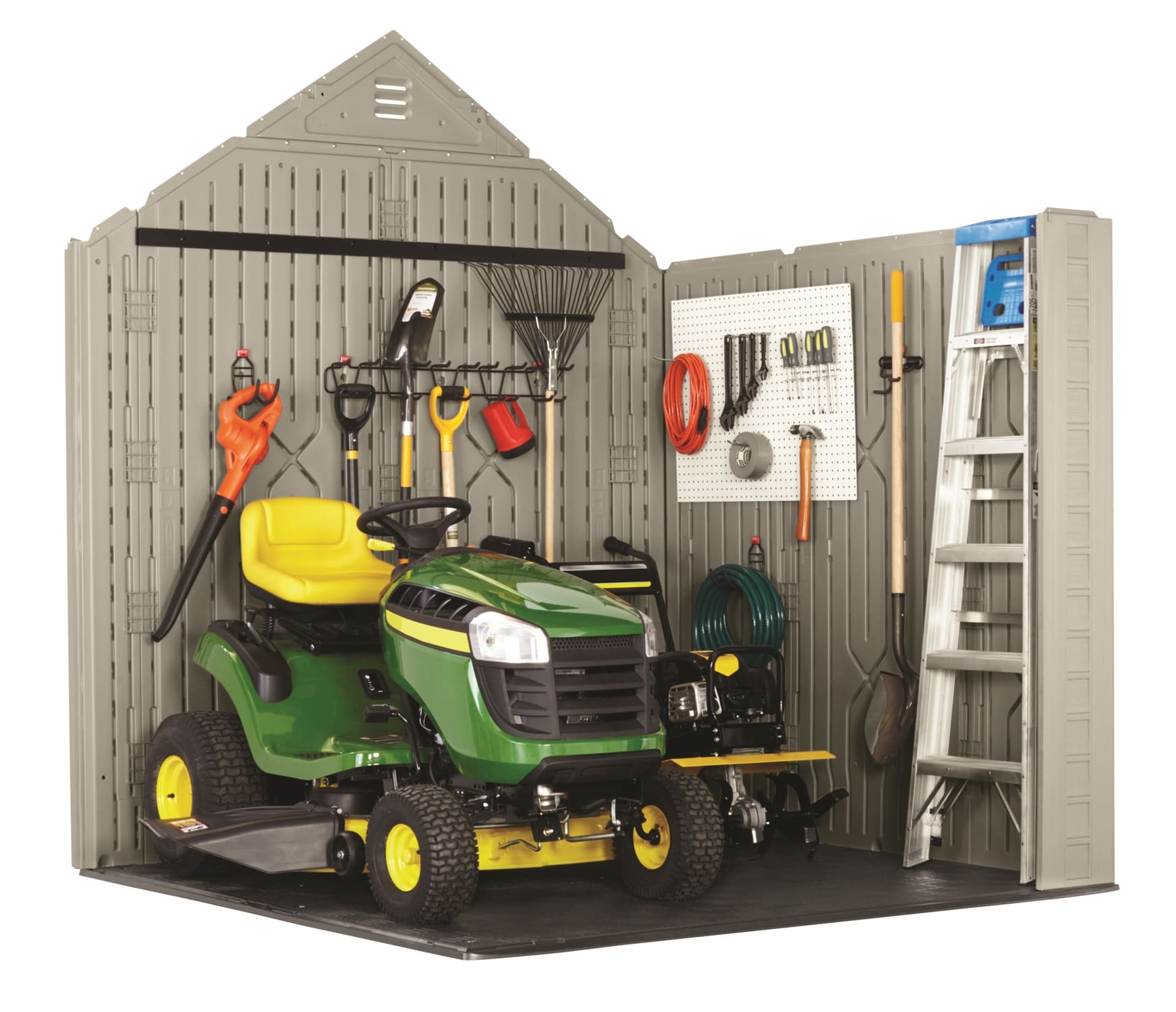 Rubbermaid 7-ft x 7-ft Roughneck Gable Resin Storage Shed (Floor Included)  at