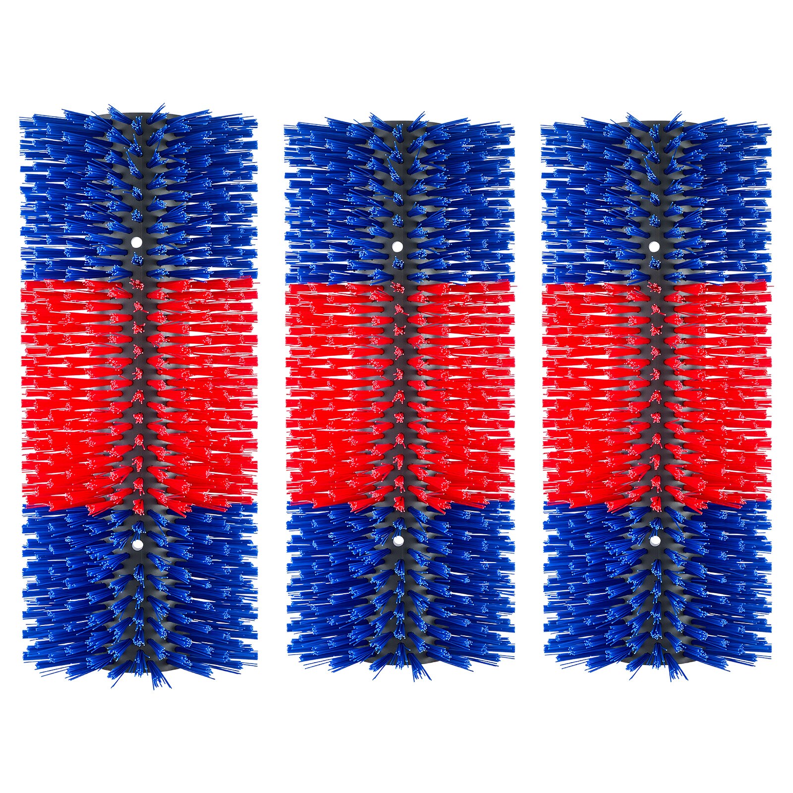 VEVOR Livestock Scratching Brush 3PCS Goat Scratcher Brush Post with 12 Screws 16.9in x 7.5in Cow Scratcher for Back Itch Relief Massage Grooming Scratch Tool for Horse Cattle Sheep Pig Blue and Red