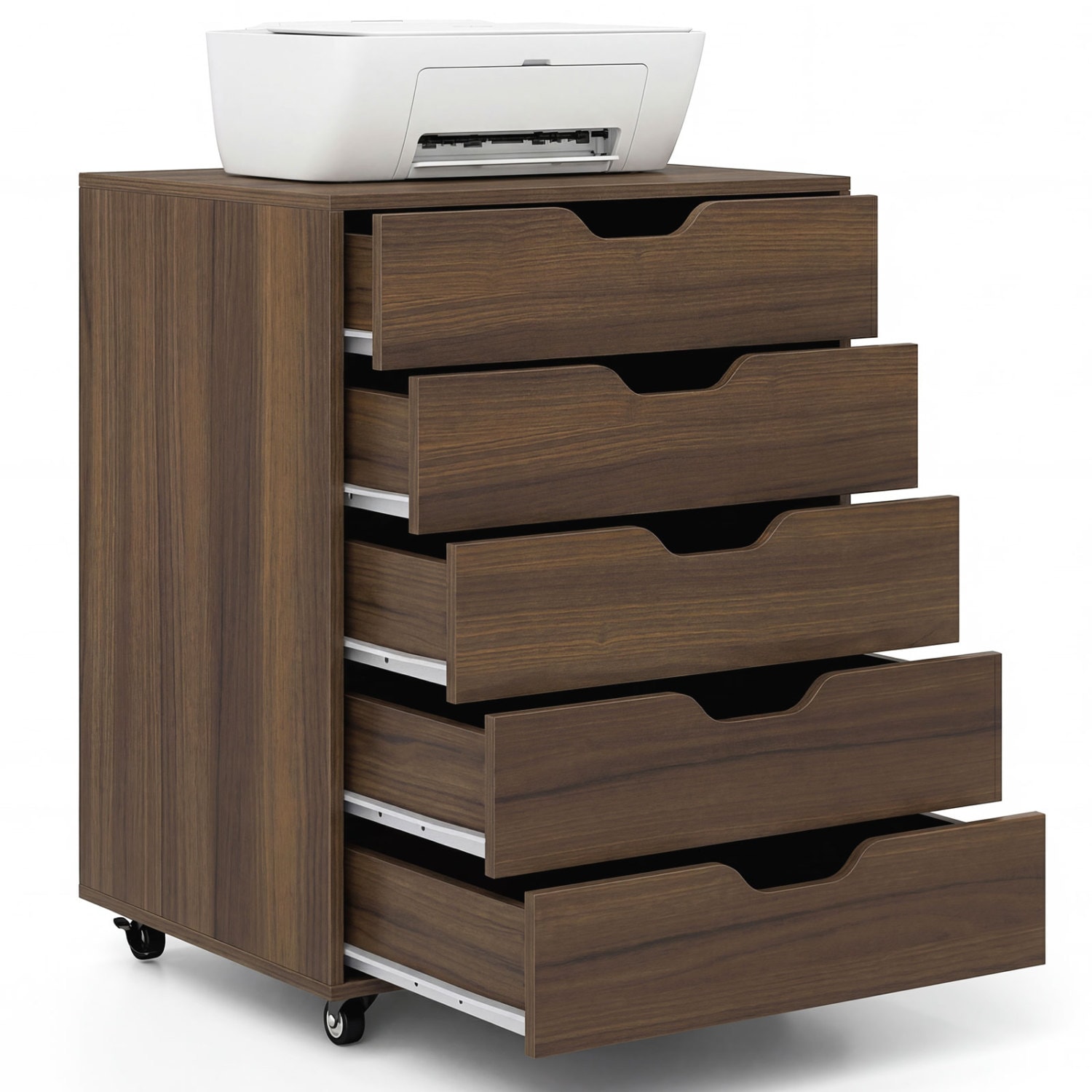 Volenca 5-Drawer Mobile File Cabinet with Lockable Swivel Casters