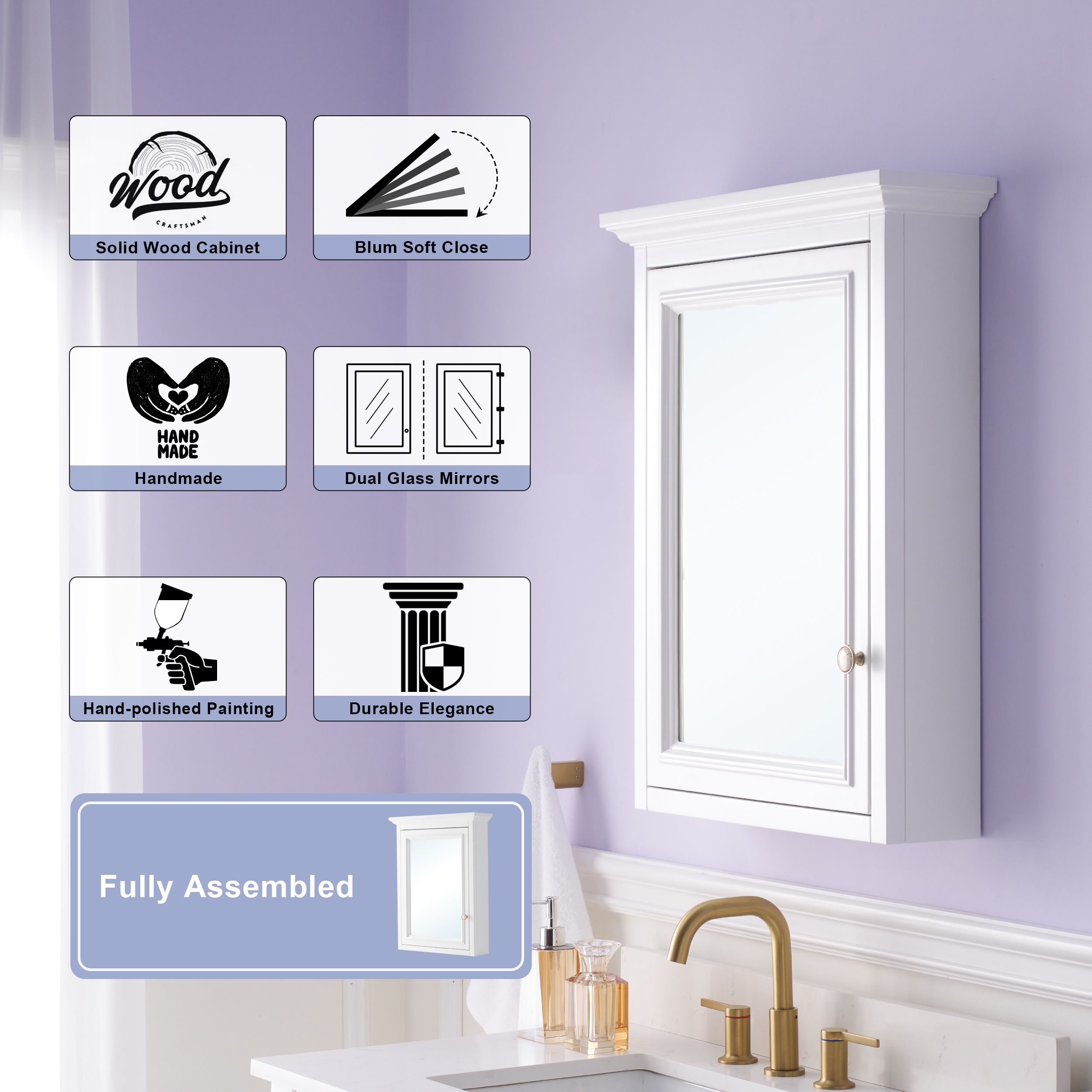 WELLFOR EX3BMFL-40-24 Bathroom-Medicine-Cabinets - View #14