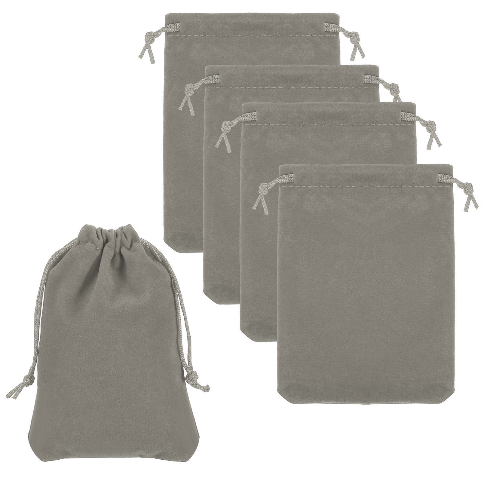 PATIKIL 5pcs Headphone Bag 5.91x4.72-Inch Travel Headset Carrying Storage Pouch Soft Drawstring for Over-Ear Headphones Gaming Headset Gray #S26042000UX1082