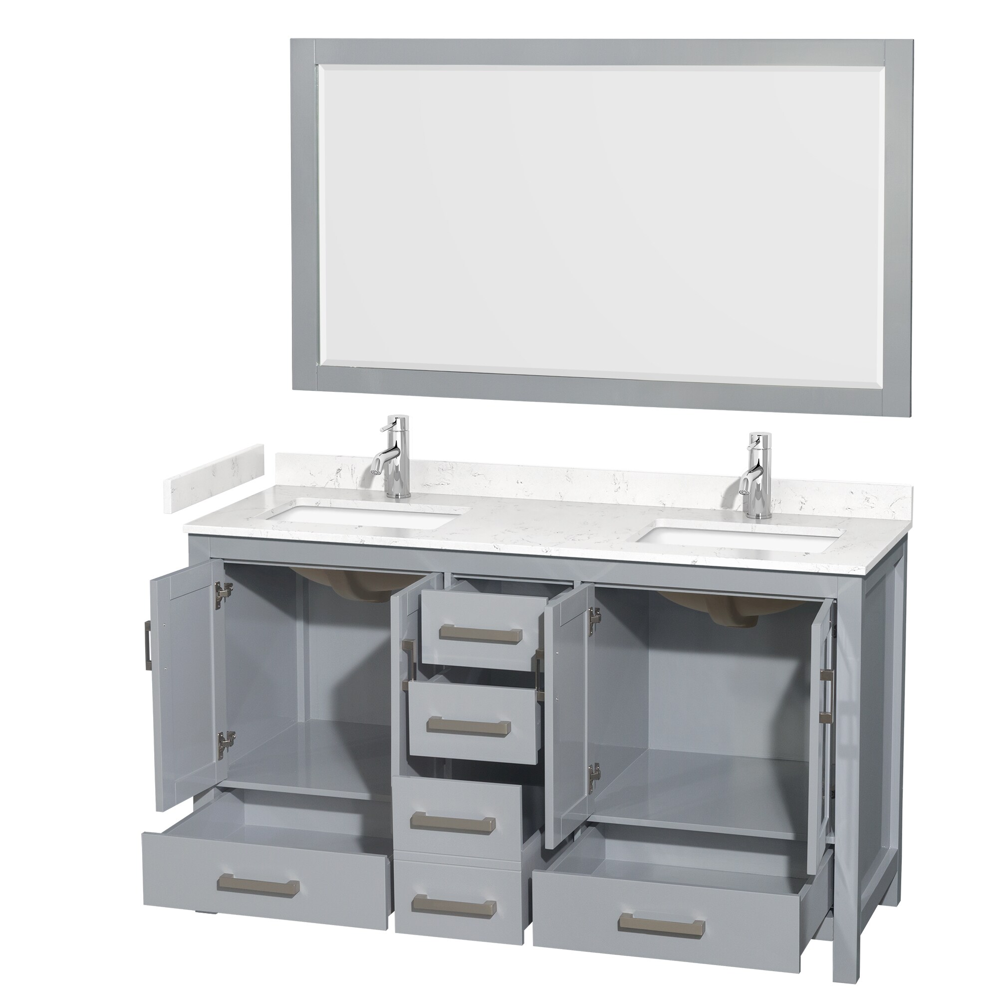 Wyndham Collection WCS141460DGYC2UNSM58 Bath-Vanity-Combo - View #2