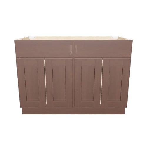 RELIABILT Parkstone 48-in W x 34.5-in H x 24-in D Espresso 2-Drawers Base Fully Assembled Plywood Cabinet (Flat Panel Shaker Style)