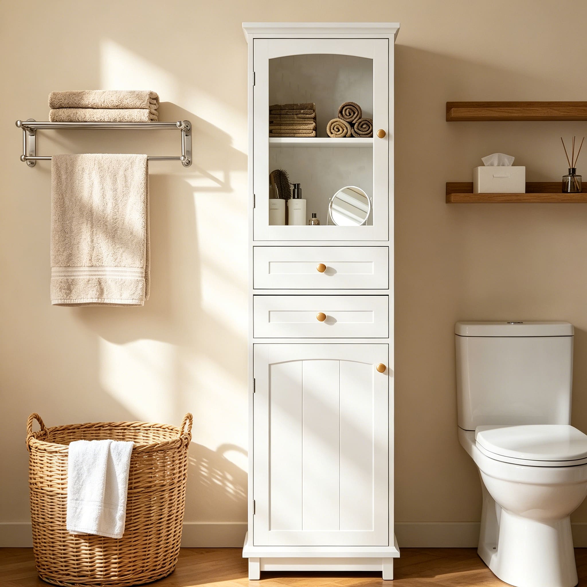 Hrinhom BA04-WHITE Linen-Cabinets - View #2