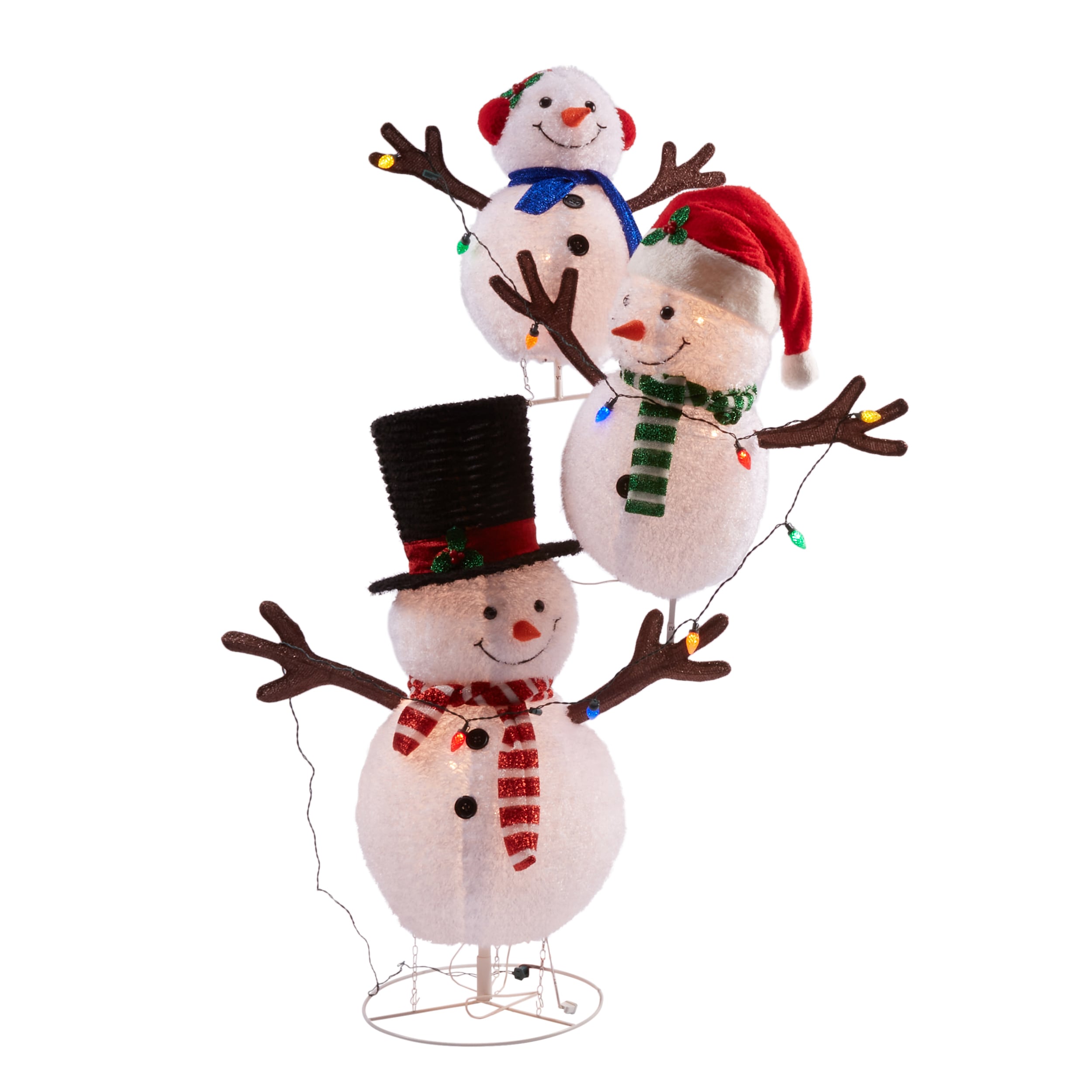 LN ProductWorks Red White Ice Cube 45 Lighted Snowman Display Holiday Decor