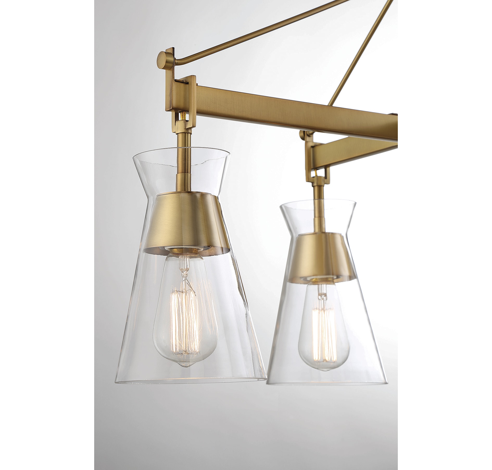 Lakewood Warm Brass 6-Light Mid-Century Modern Chandelier