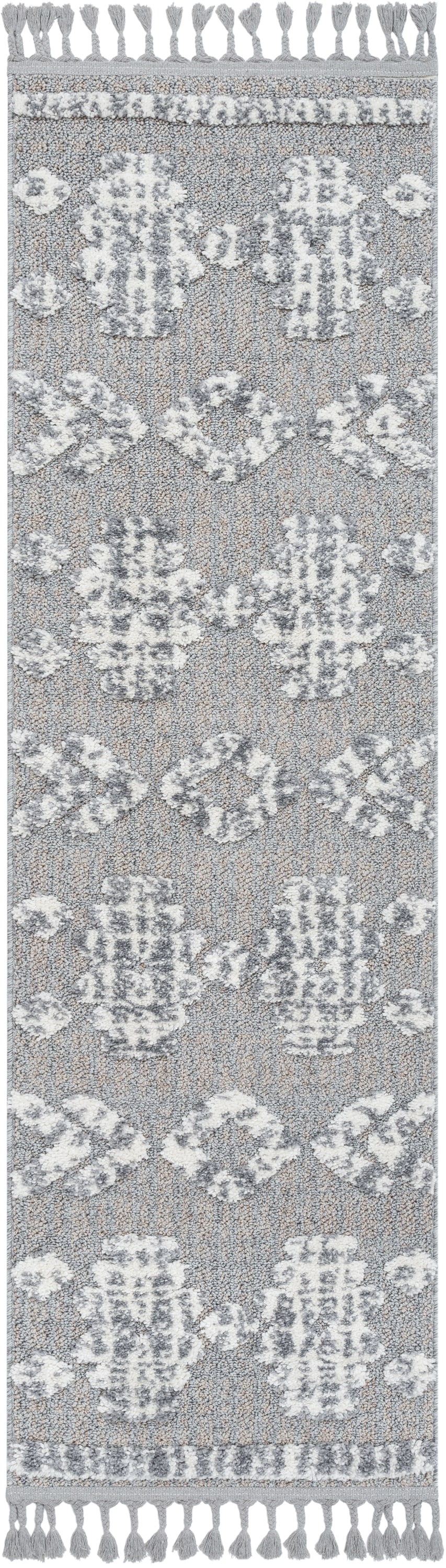Ivory Geometric Synthetic Reversible Runner Rug