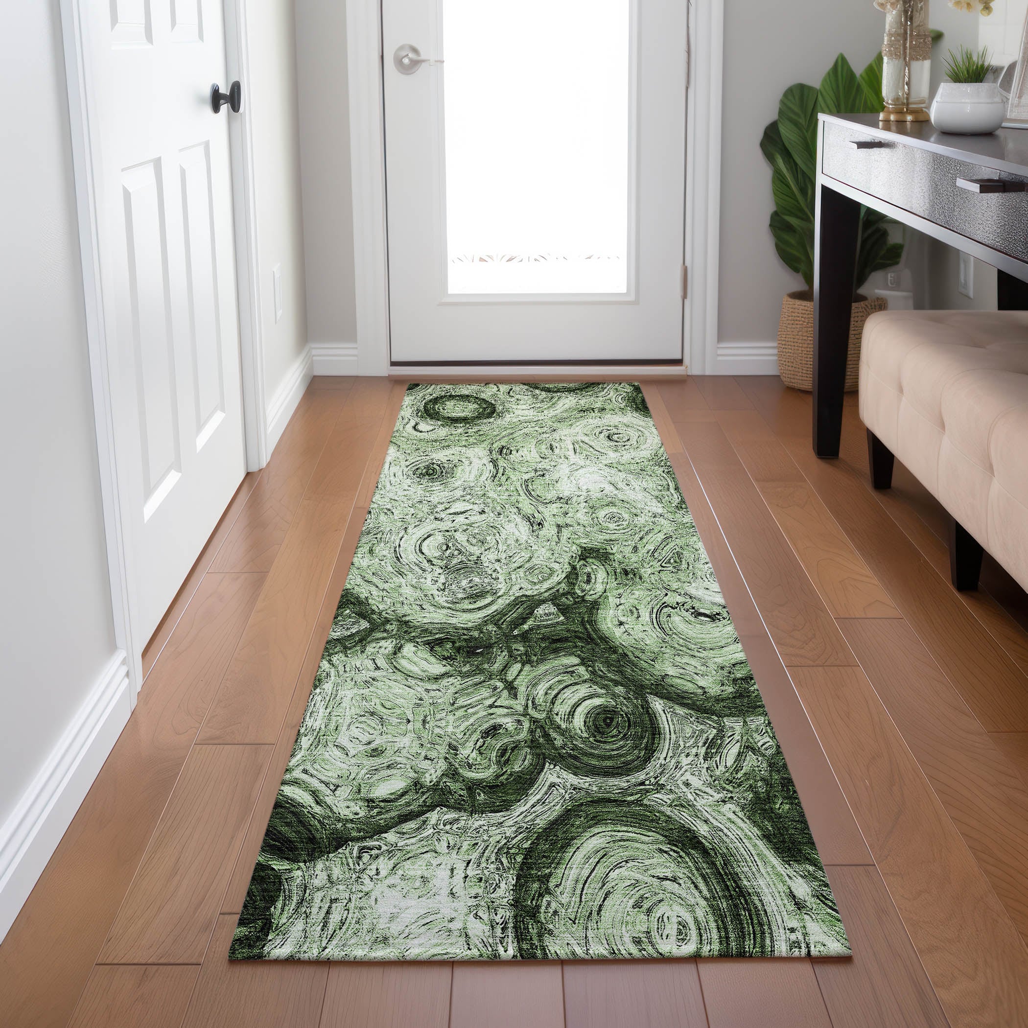 Addison Rugs ACN579GE2X8 Chantille ACN579GE 2 x 7 (ft) Polyester Green Rectangular Indoor/Outdoor Geometric Moroccan Machine washable Runner rug