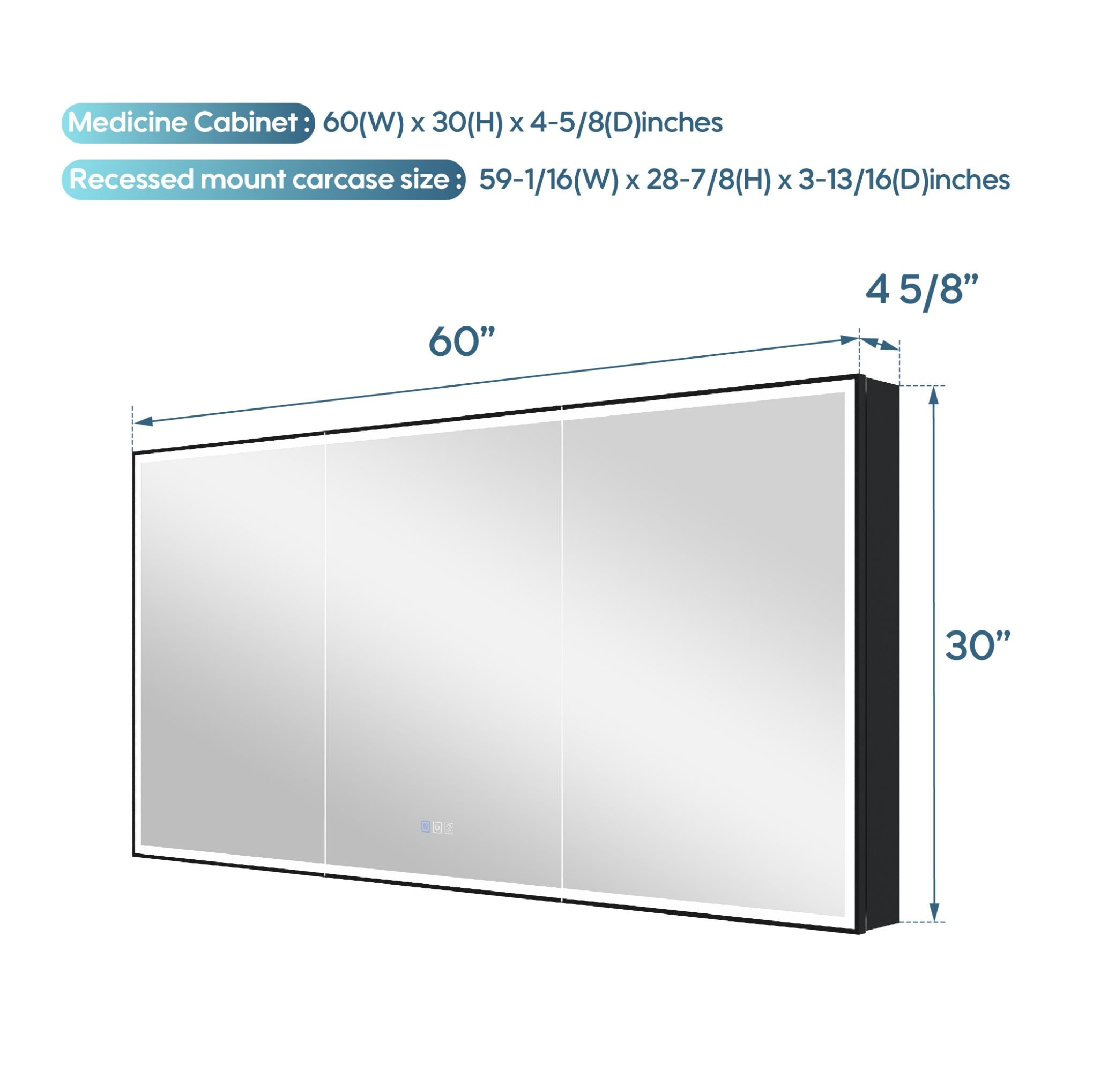 WELLFOR W12MCL6030 Bathroom-Medicine-Cabinets - View #15
