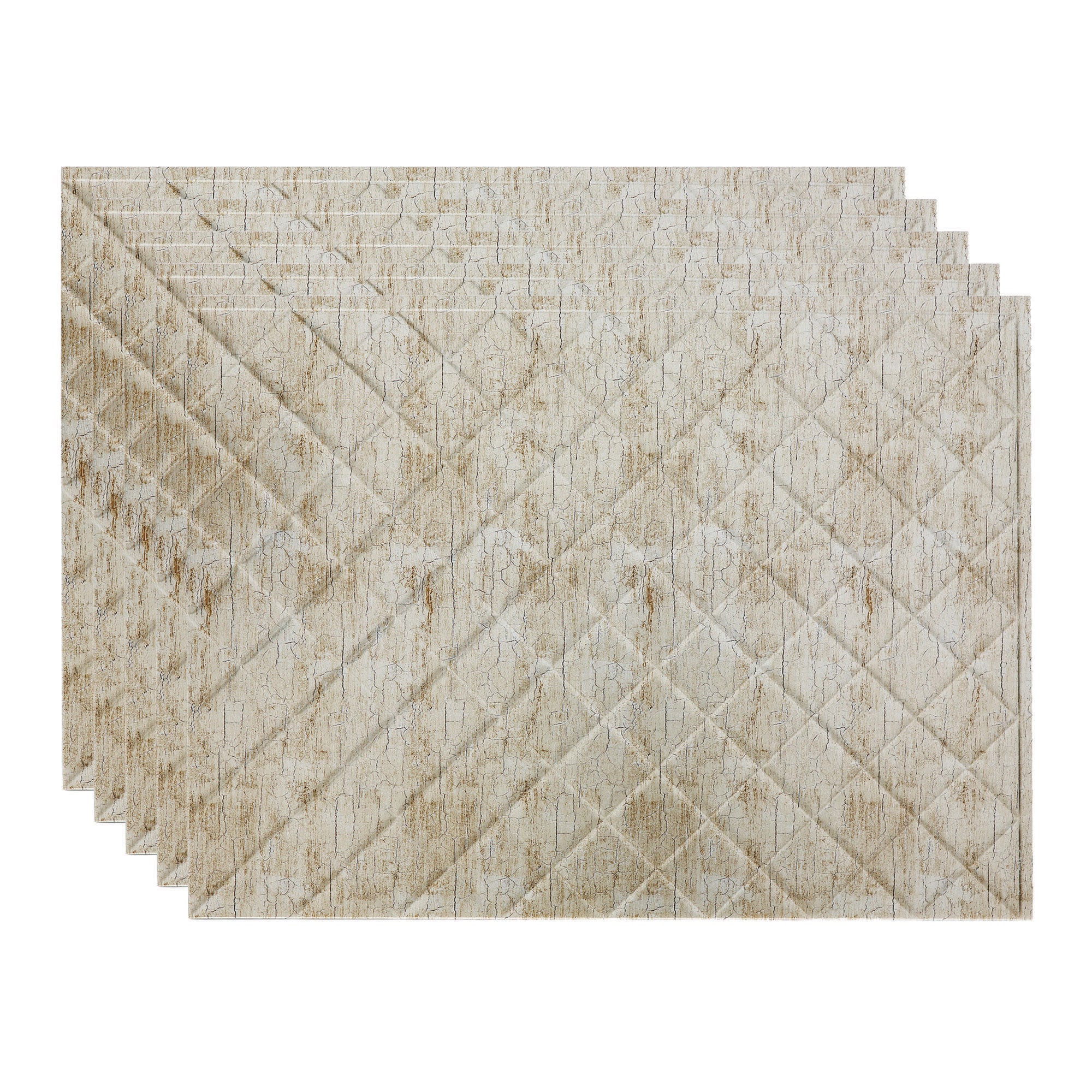 Fasade PB5434 Quilted 18.25-in x 24.25-in Vinyl Vintage Metal Backsplash Panels 5.0 -Pack