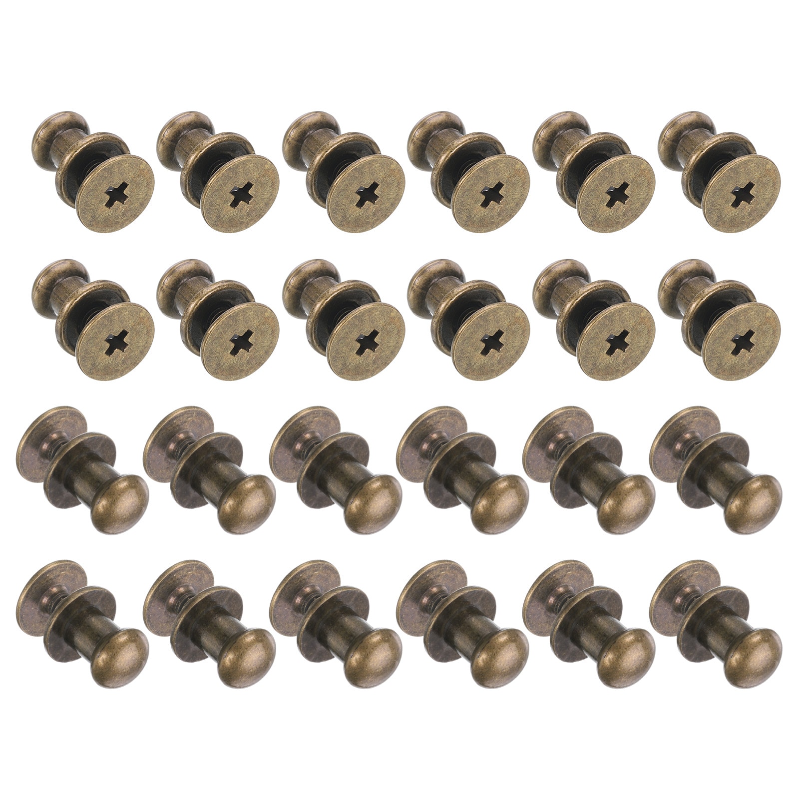 Unique Bargains 24pcs 0.23 Inch x 0.3 Inch Mini Round Knobs Small Drawer Pulls Cabinet Knobs Handles Pulls for Dresser Closet Jewelry Box Gift Cases Bronze #S25072801UX3588
