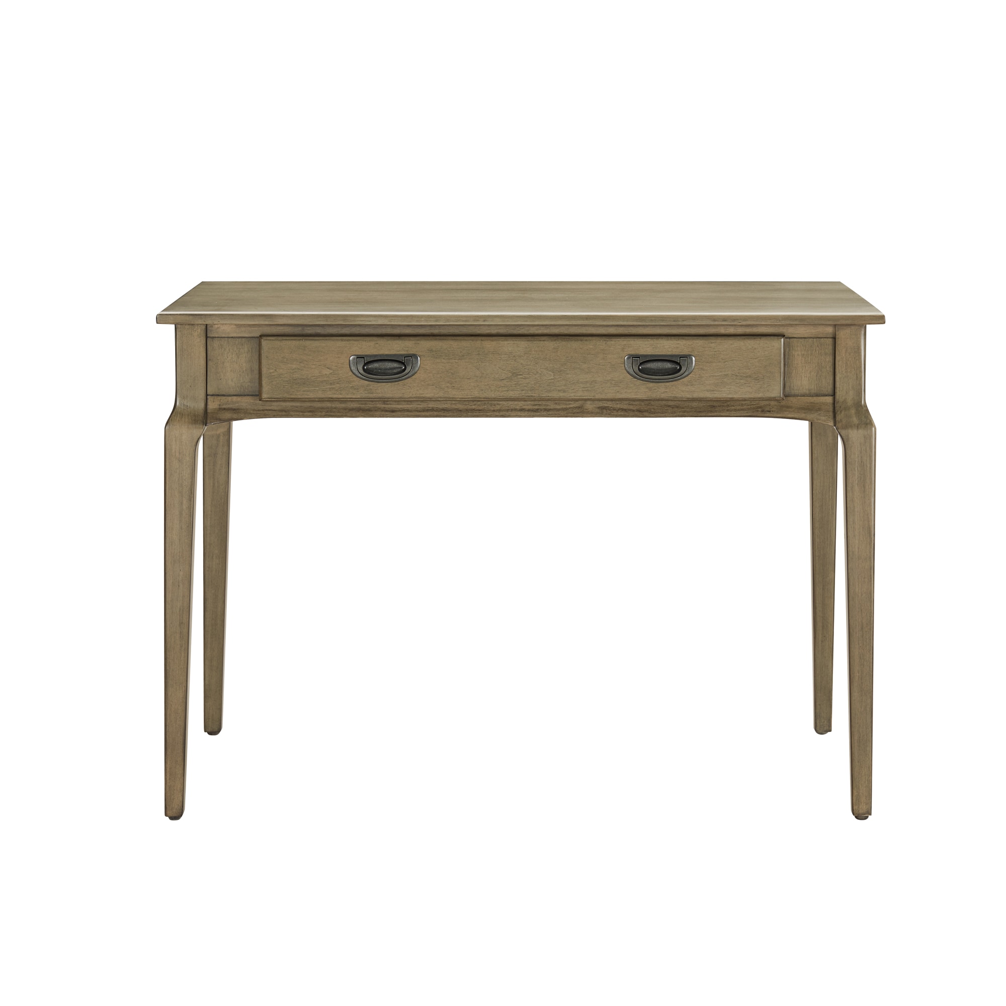 Smoke Gray Solid Wood Laptop Desk with Drawer