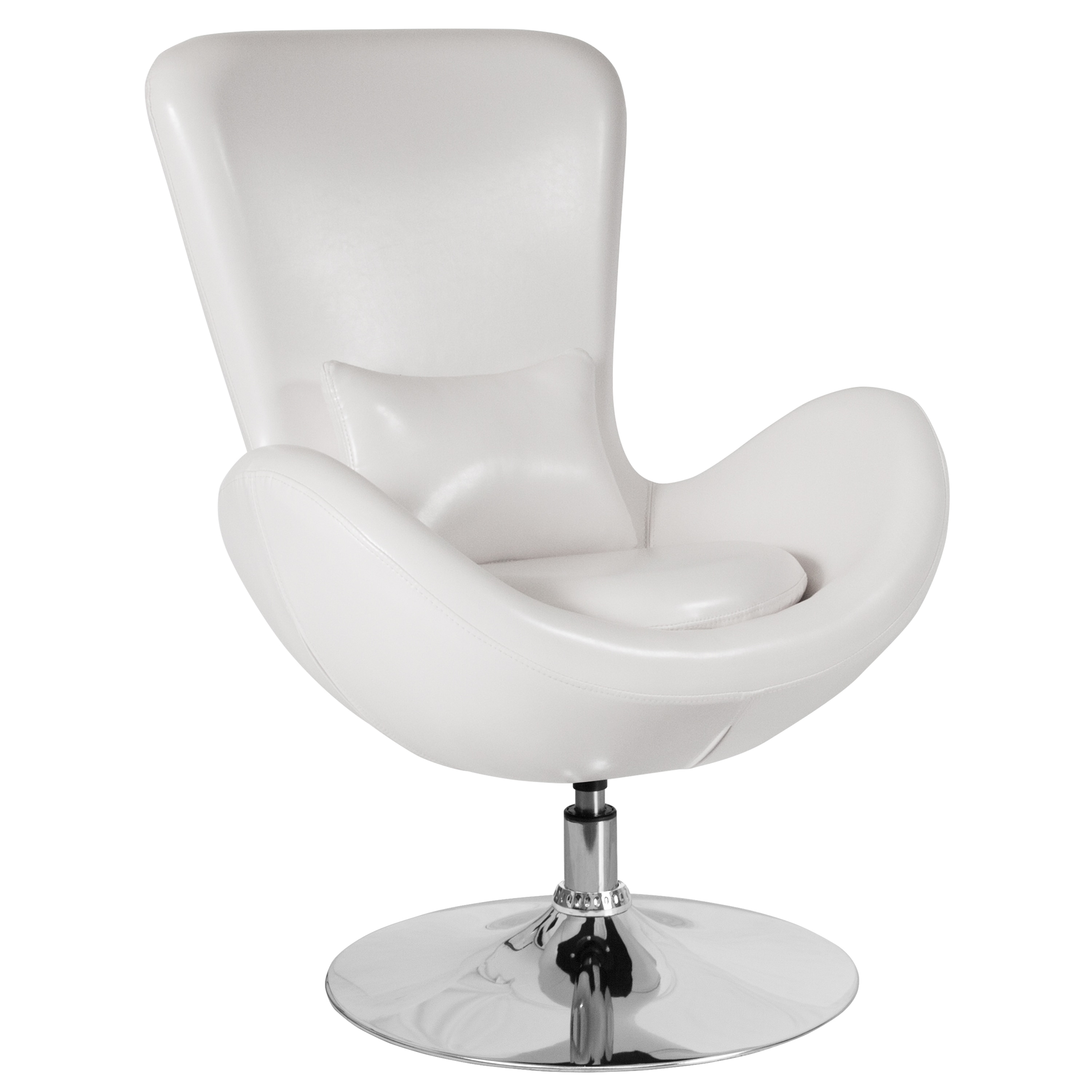 Flash Furniture 889142060932 Egg Modern White Leather Faux leather Swivel Accent Chair