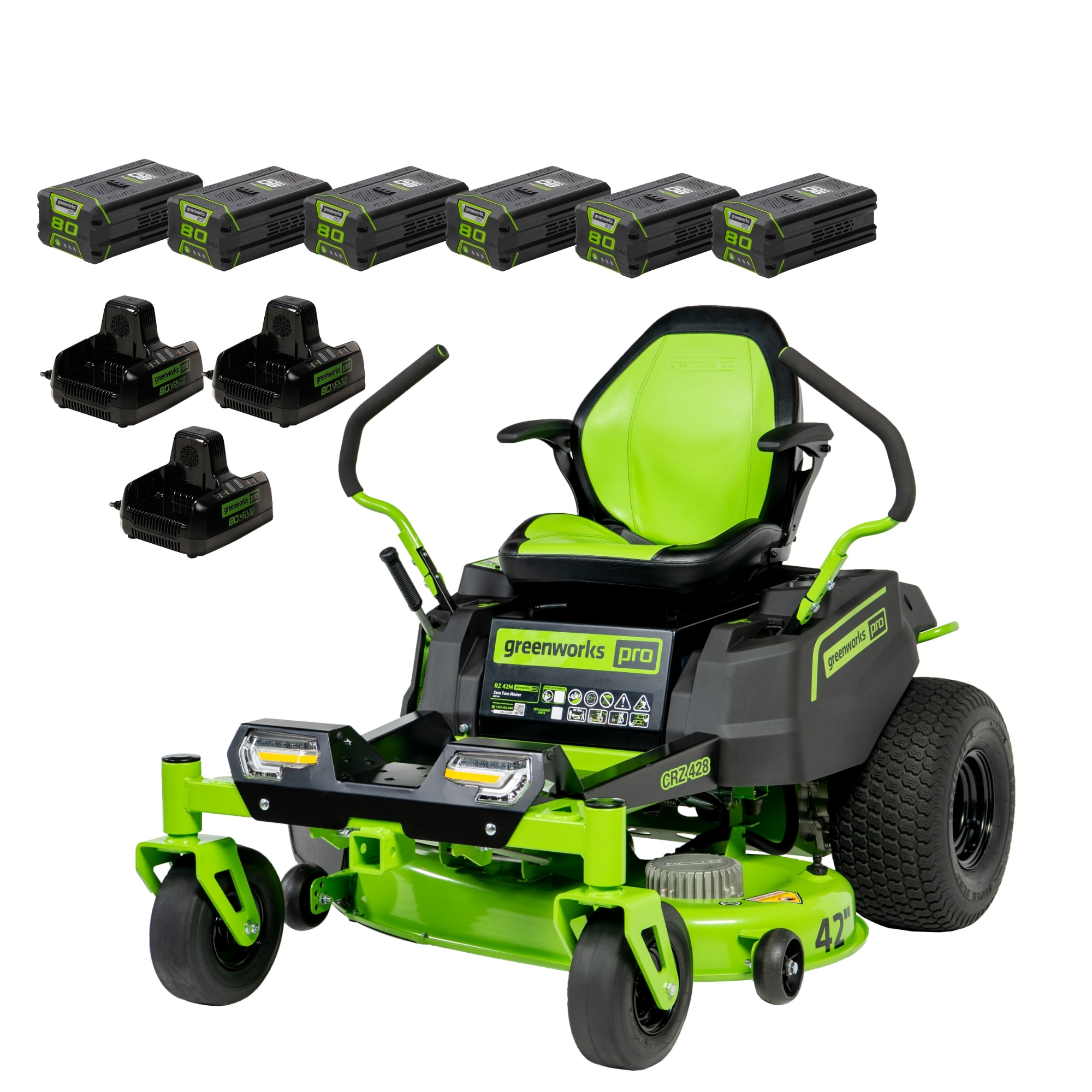 Greenworks Pro Crossover Zero Turn 42-in 80-volt Lithium Ion Electric  Riding Lawn Mower with (6) 5 Ah Batteries (Charger Included)