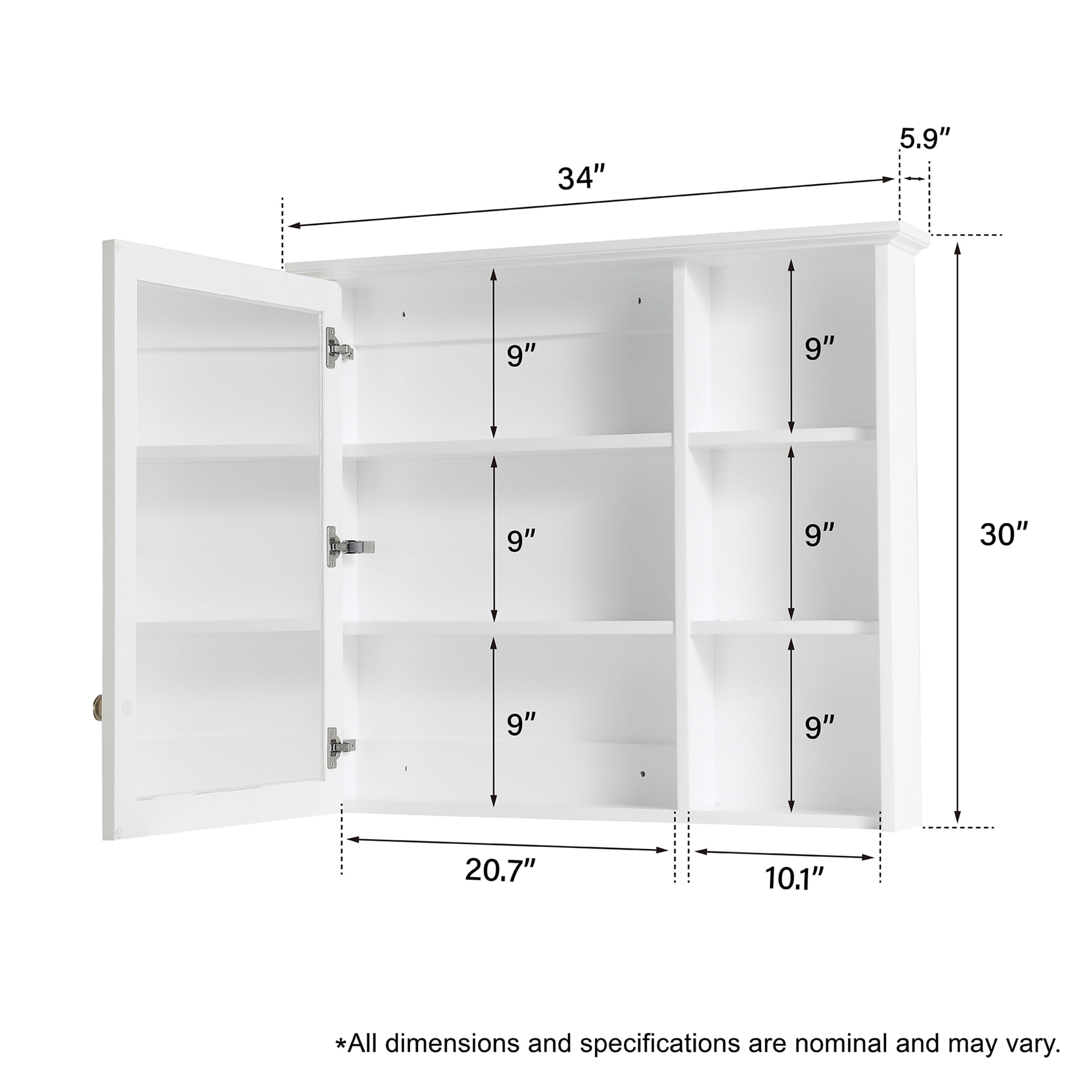 LIVIZA UCJ-WMC34YS1WT Bathroom-Medicine-Cabinets - View #3