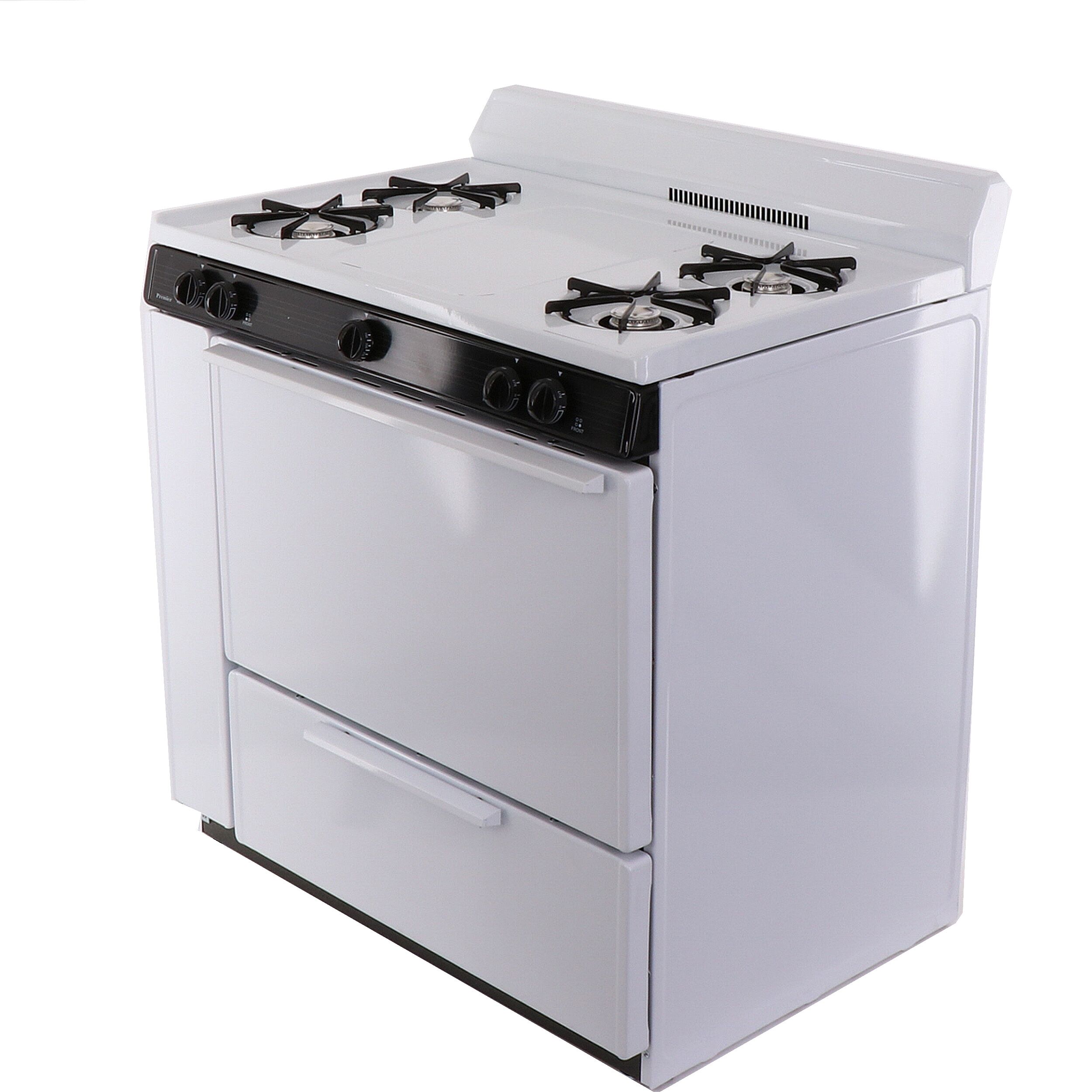 Premier 36-in 4 Burners 3.9-cu ft Freestanding Natural Gas Range (White ...