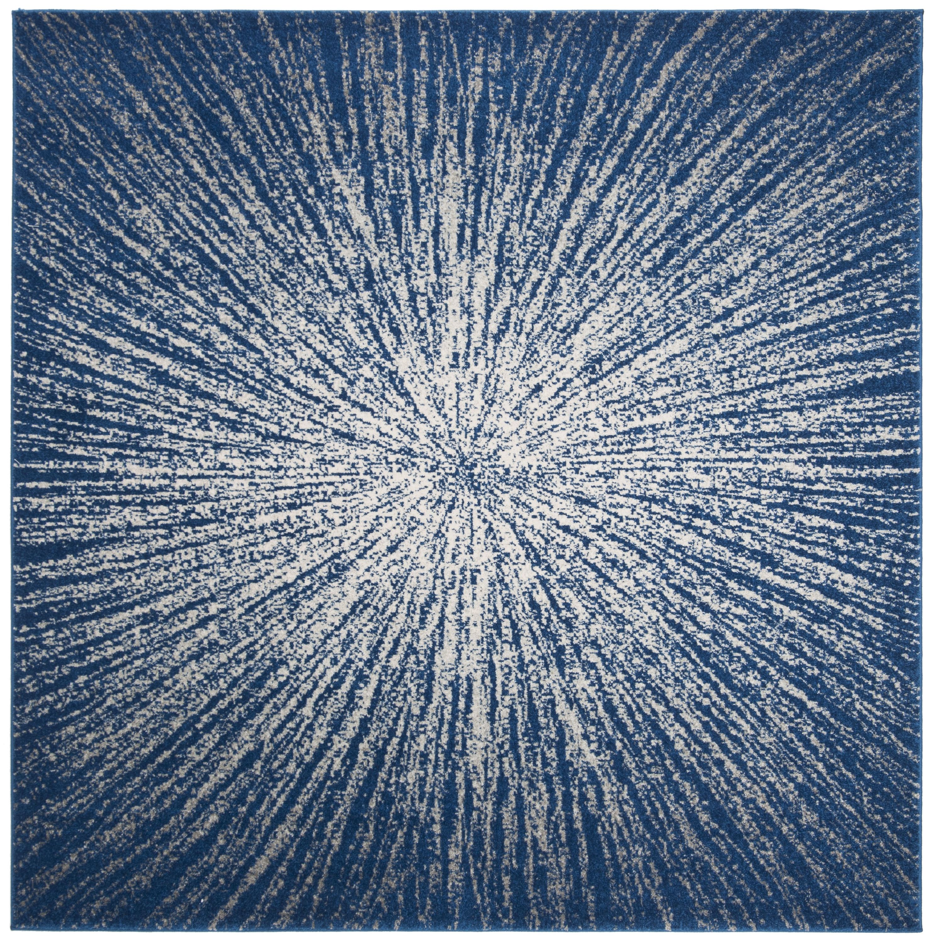 Safavieh EVK228N-9SQ Evoke Jude 9 x 9 (ft) Loomed Synthetic Navy/Ivory Square Indoor Abstract Bohemian/Eclectic Area rug