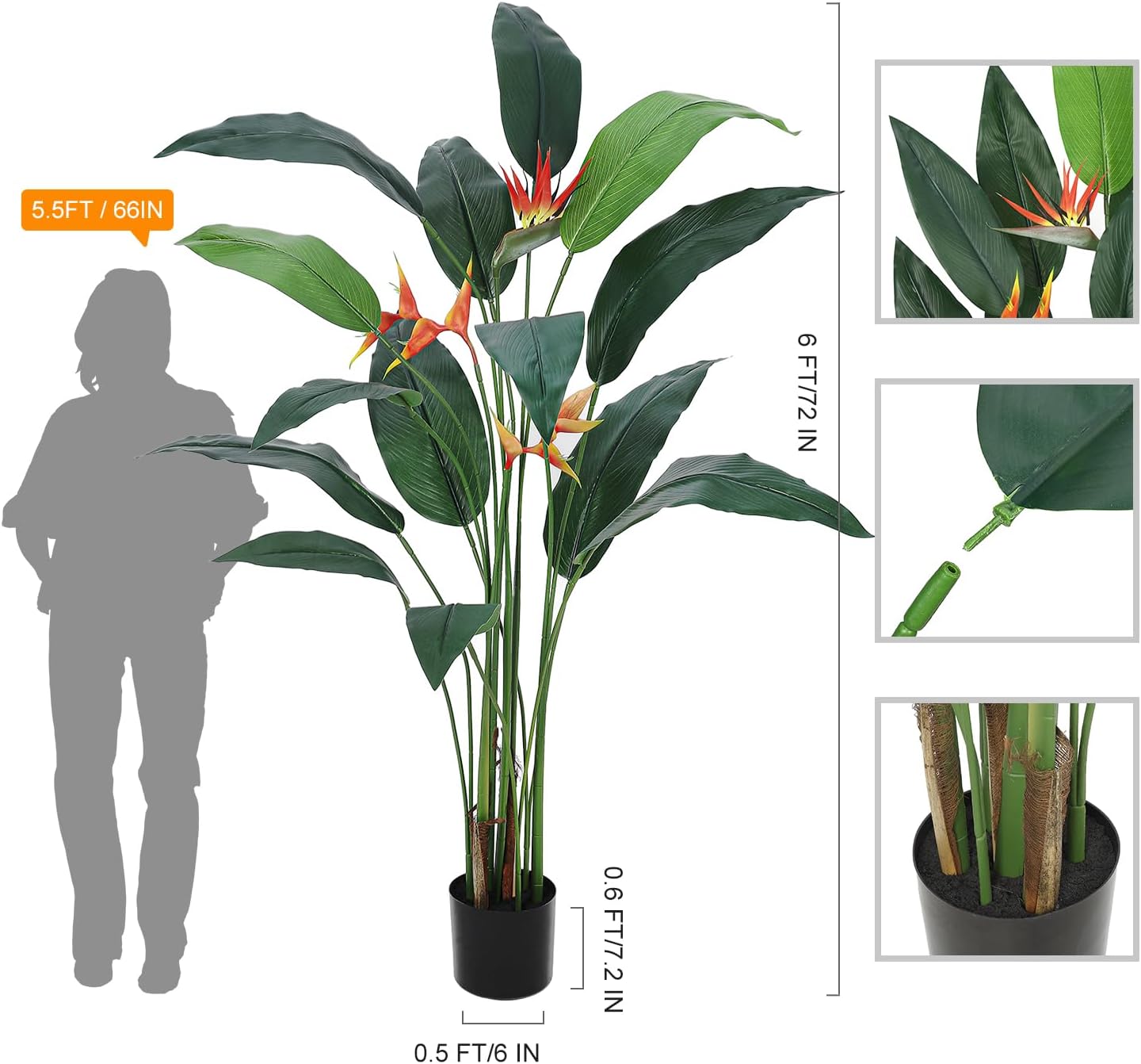 Qeetex DHZ-PHO-11J6WXW2 Artificial-Plants-Trees - View #3