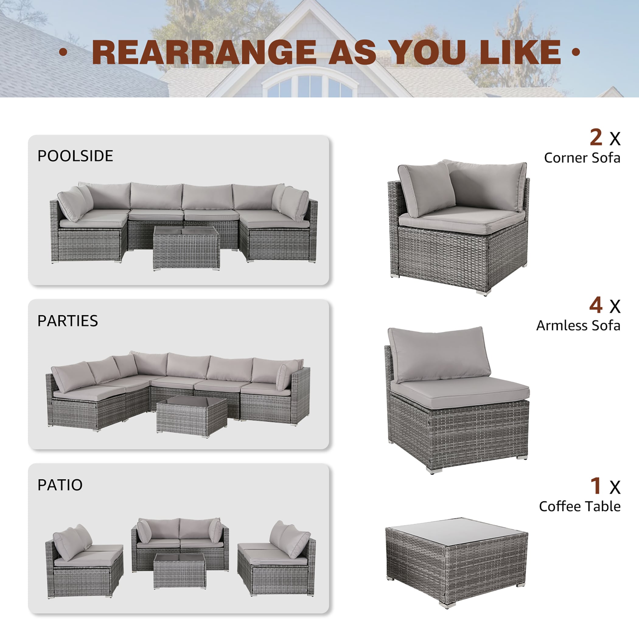 Unity UF-PCS07BRBE Patio-Conversation-Sets - View #3
