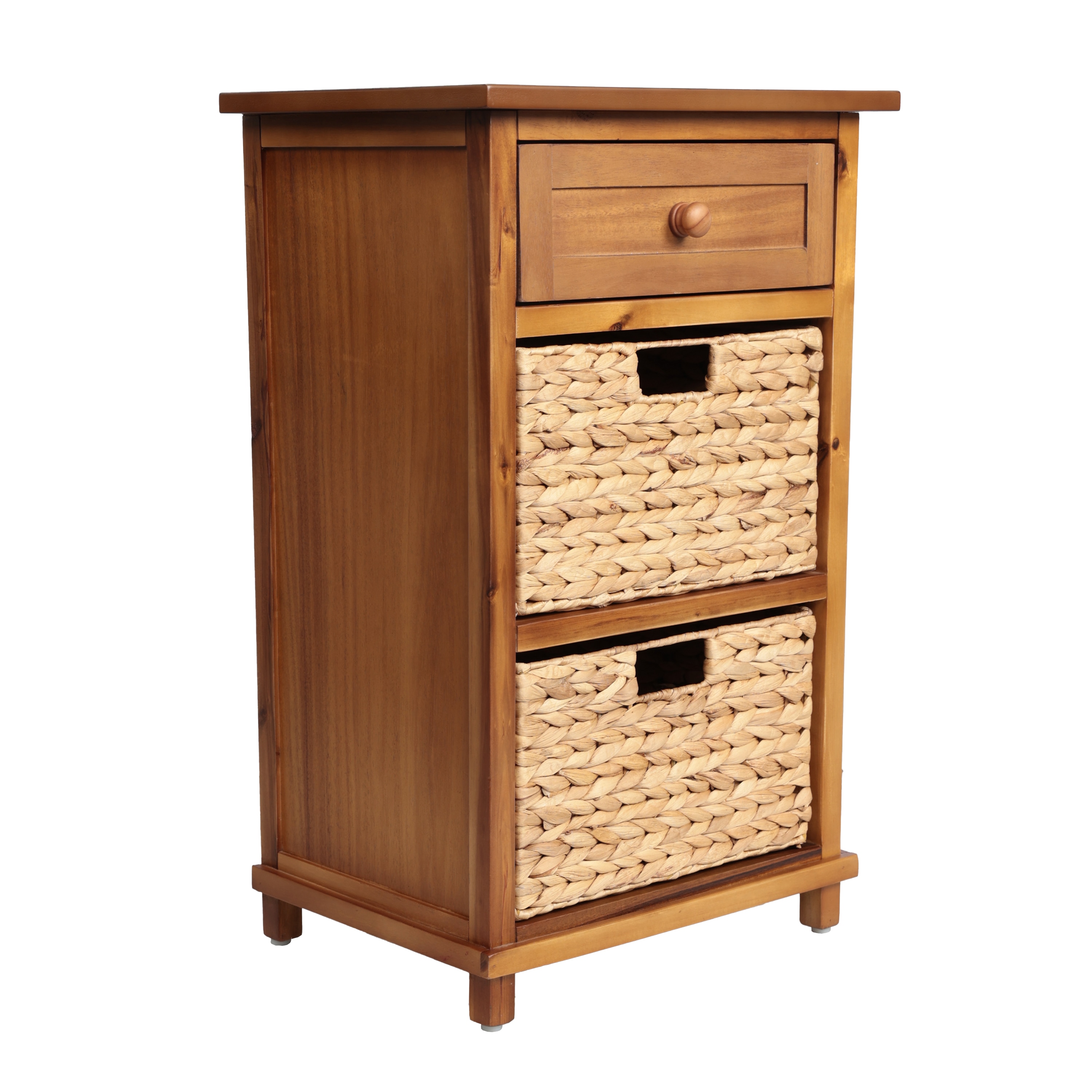 happimess Malibu 26 in. H Rustic Handcrafted Acacia Wood Accent Storage ...